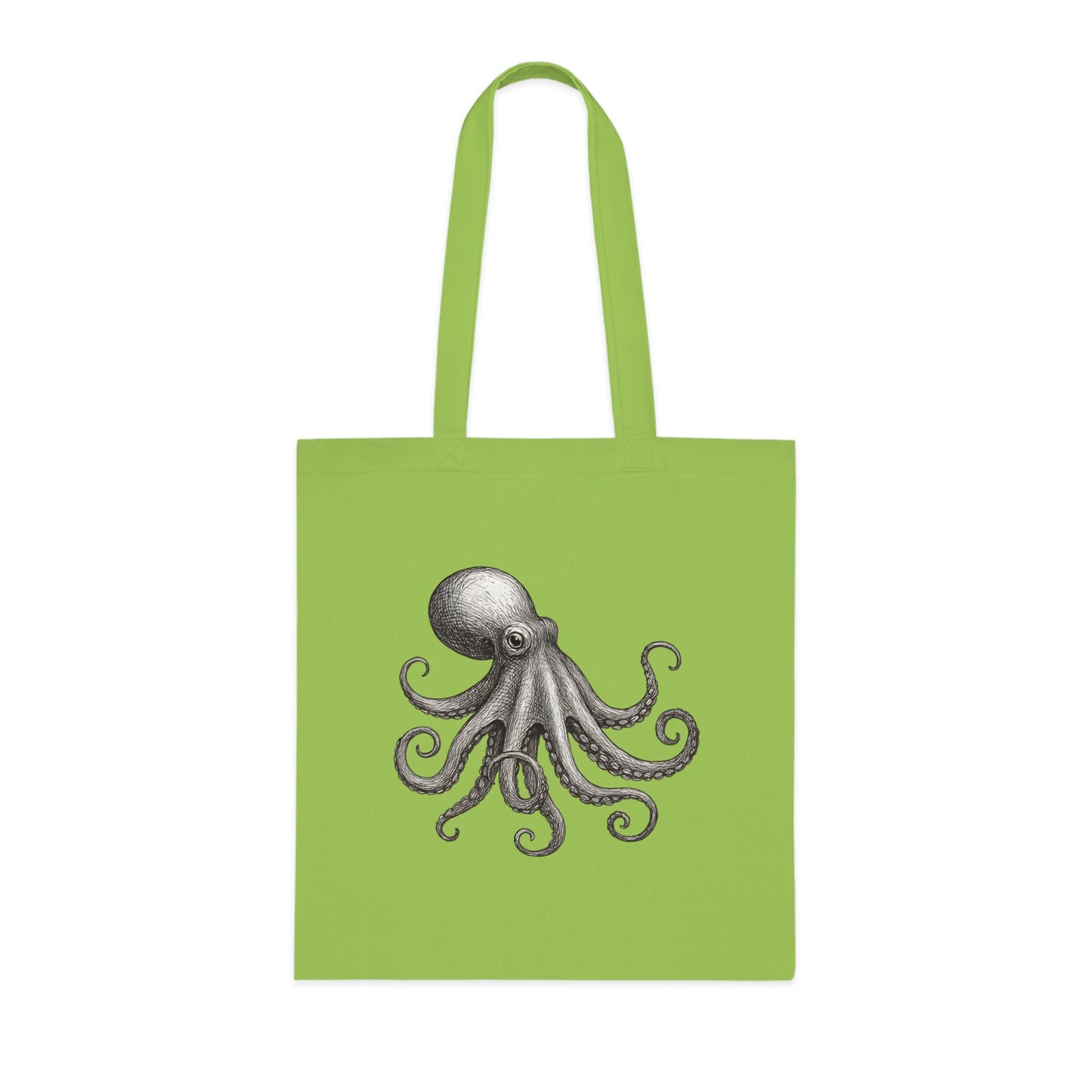 Vintage Etching Octopus Tote Bag