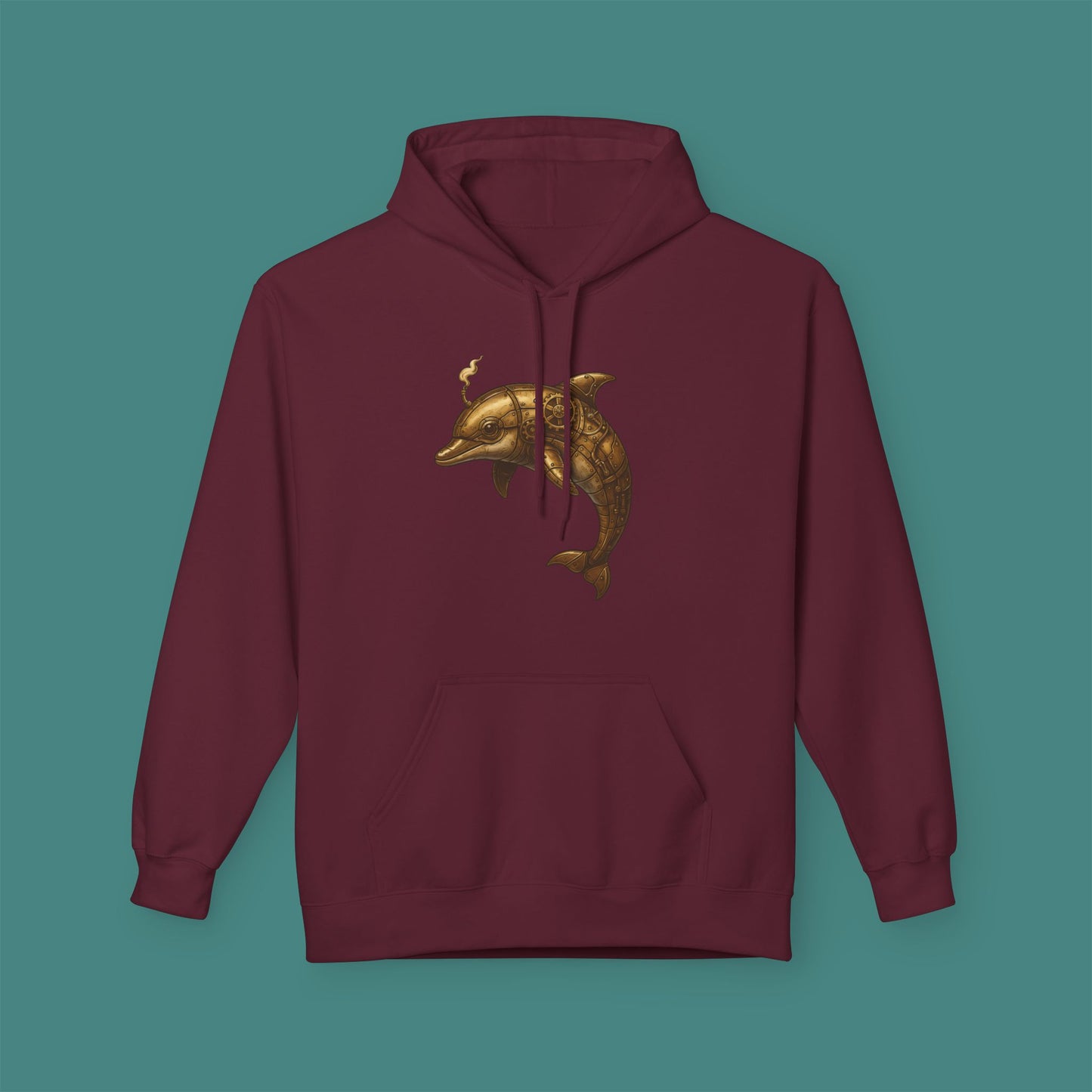 Steampunk Mechanical Dolphin Fleece Unisex Hoodie