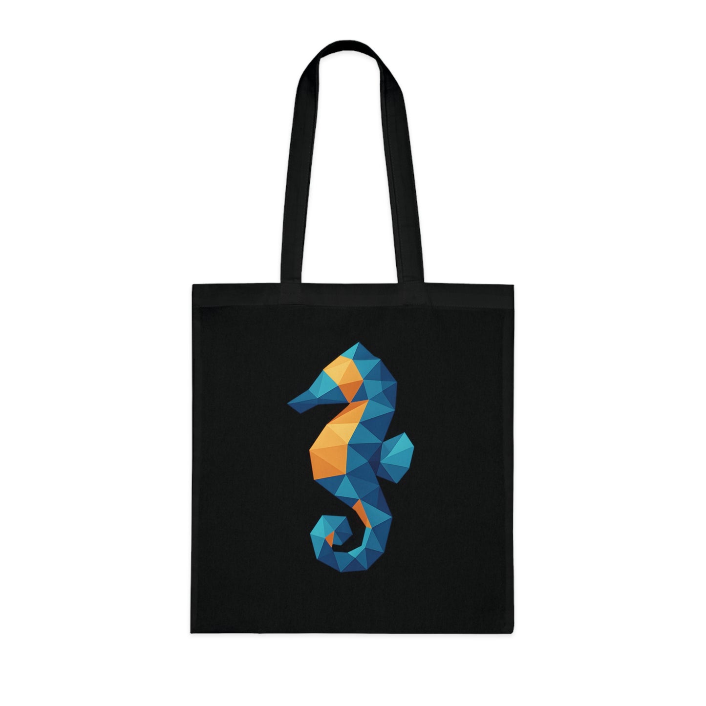 Geometric Polygon Seahorse Tote Bag
