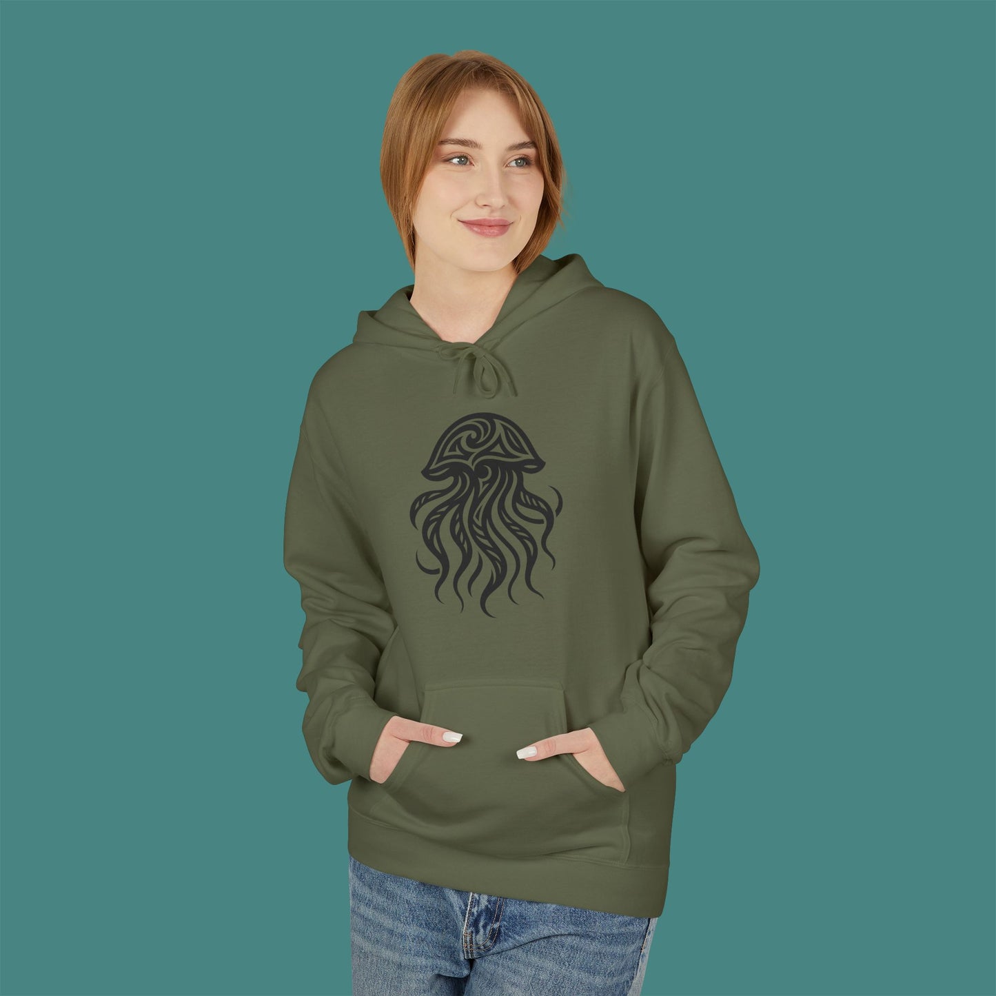 Tribal Tattoo Jellyfish Fleece Unisex Hoodie