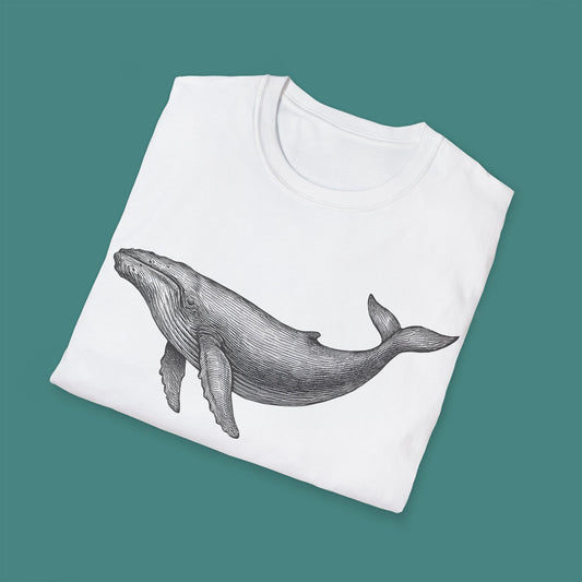 Vintage Etching Whale Unisex T-Shirt