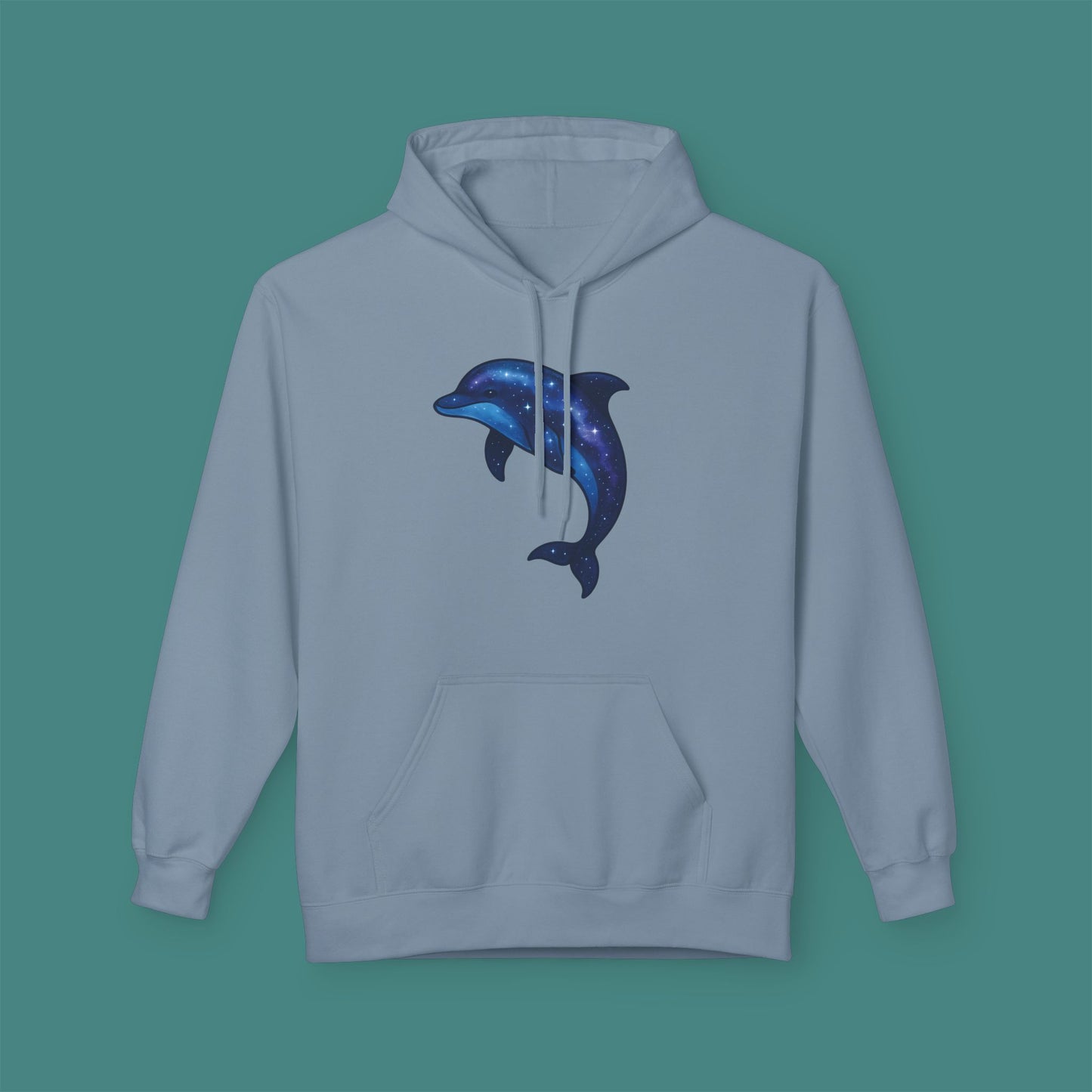 Cosmic Galaxy Dolphin Fleece Unisex Hoodie