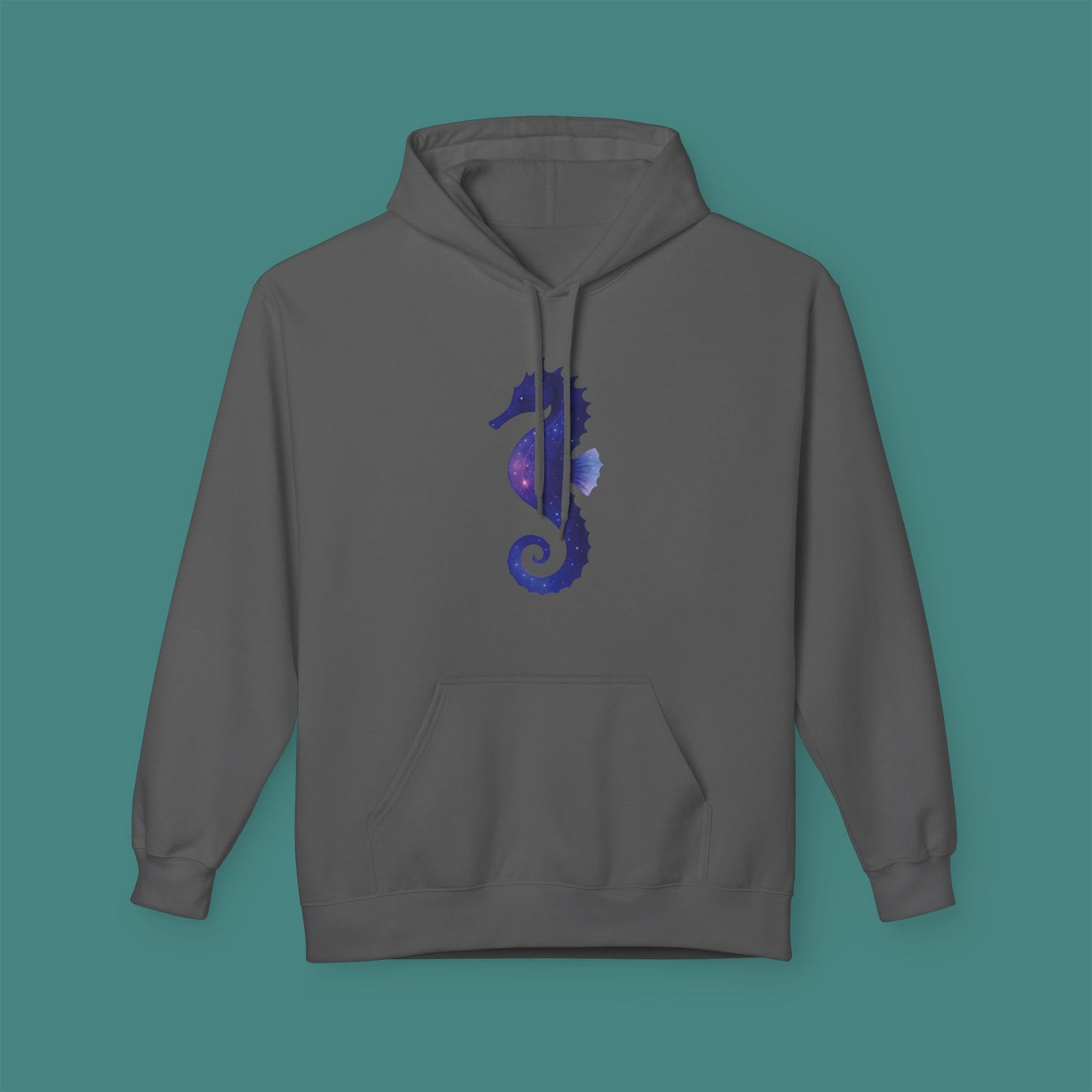 Cosmic Galaxy Seahorse Fleece Unisex Hoodie