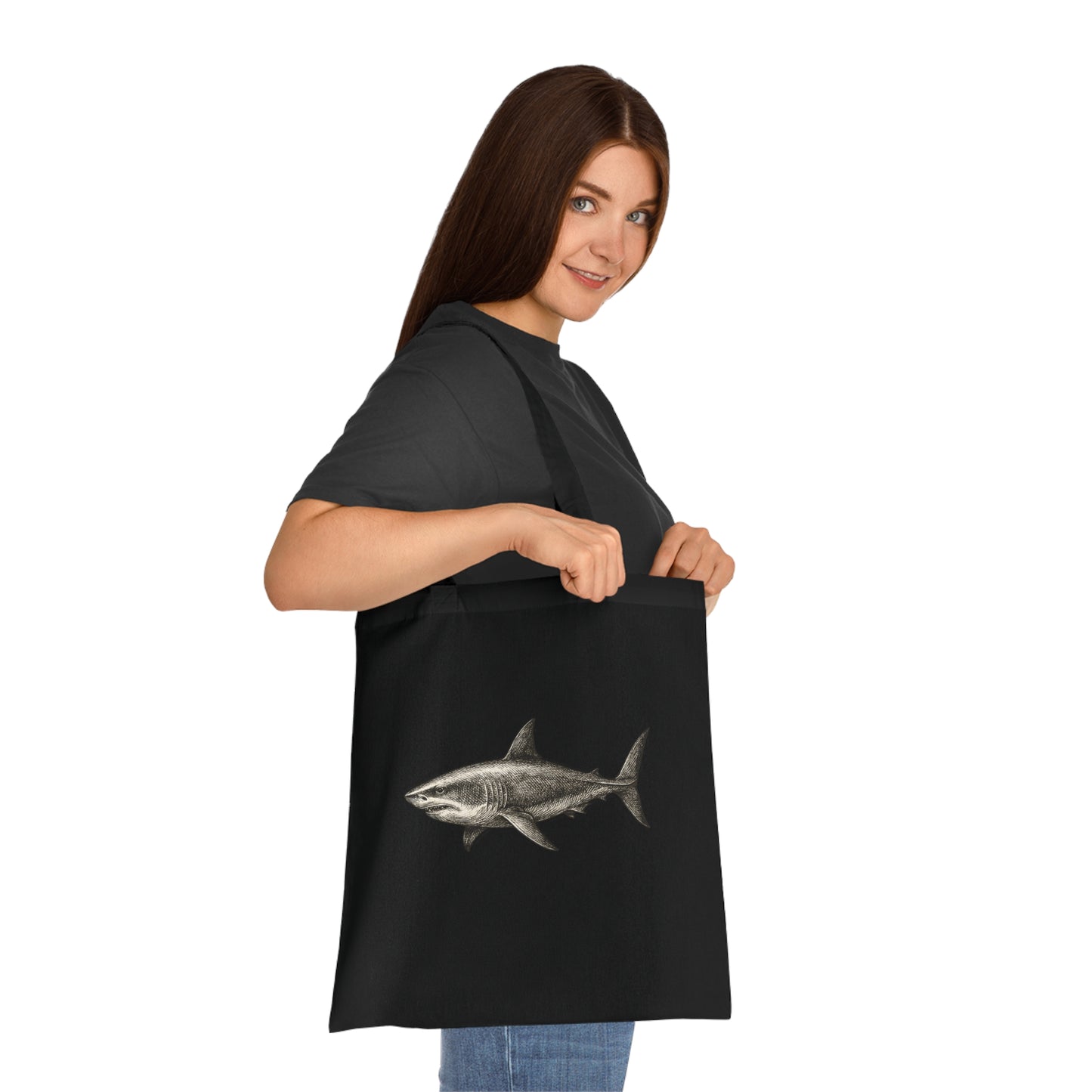 Vintage Etching Shark Tote Bag