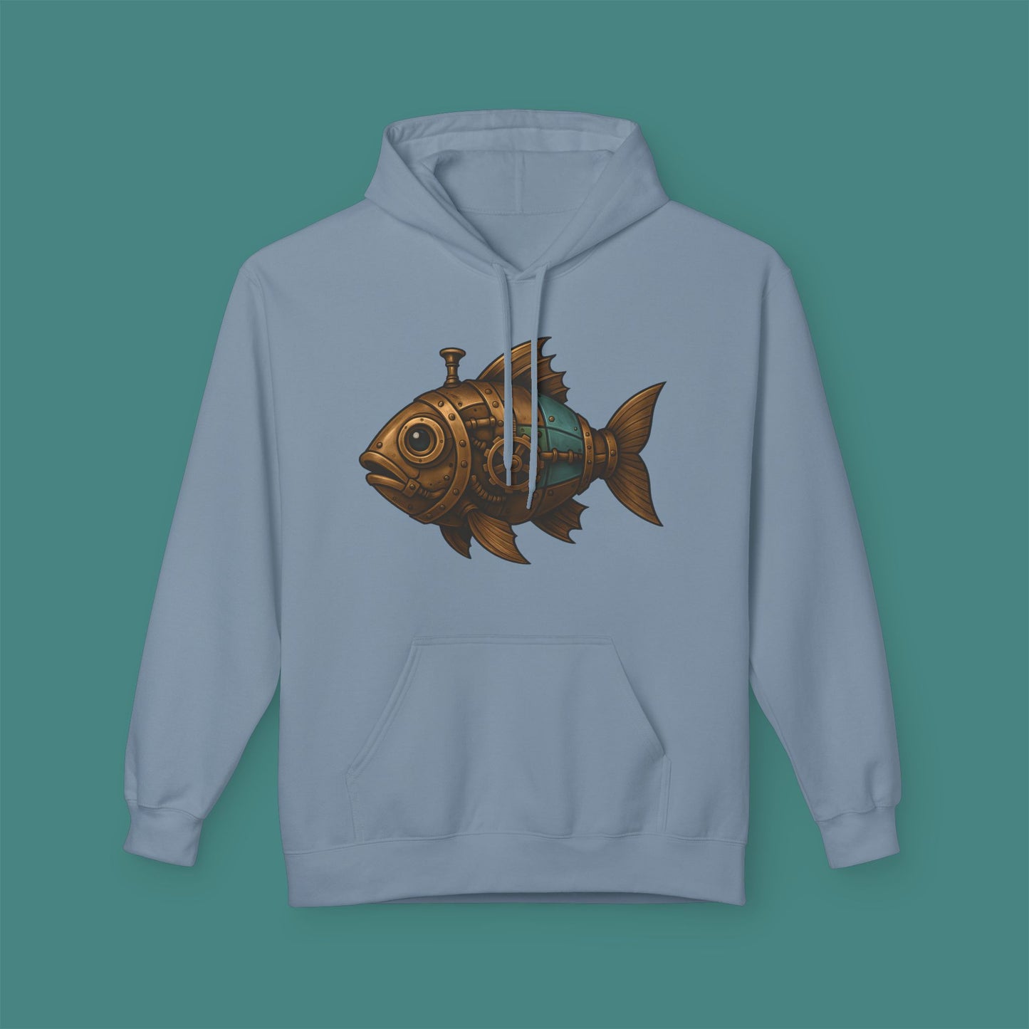Steampunk Mechanical Fish Fleece Unisex Hoodie