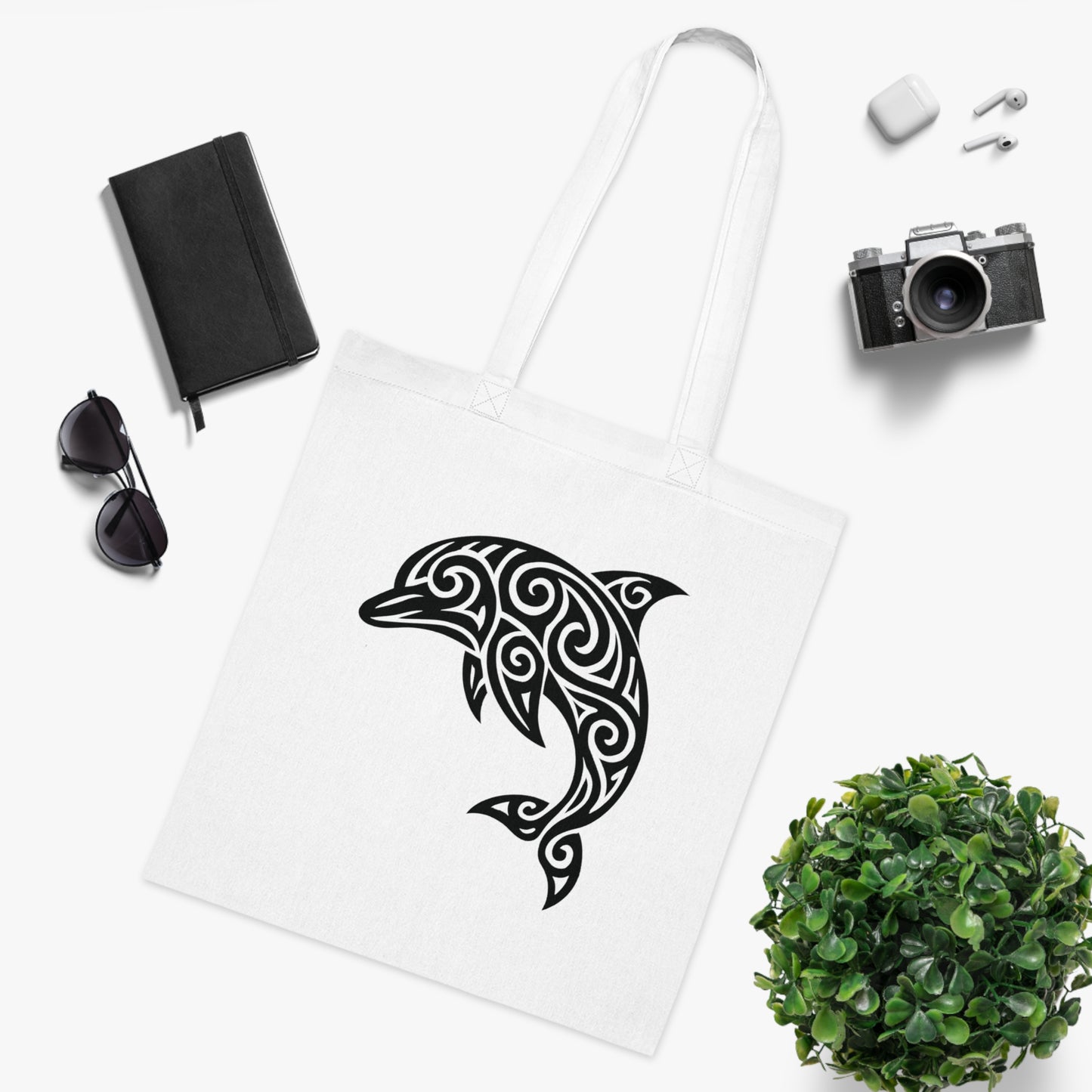 Tribal Tattoo Dolphin Tote Bag