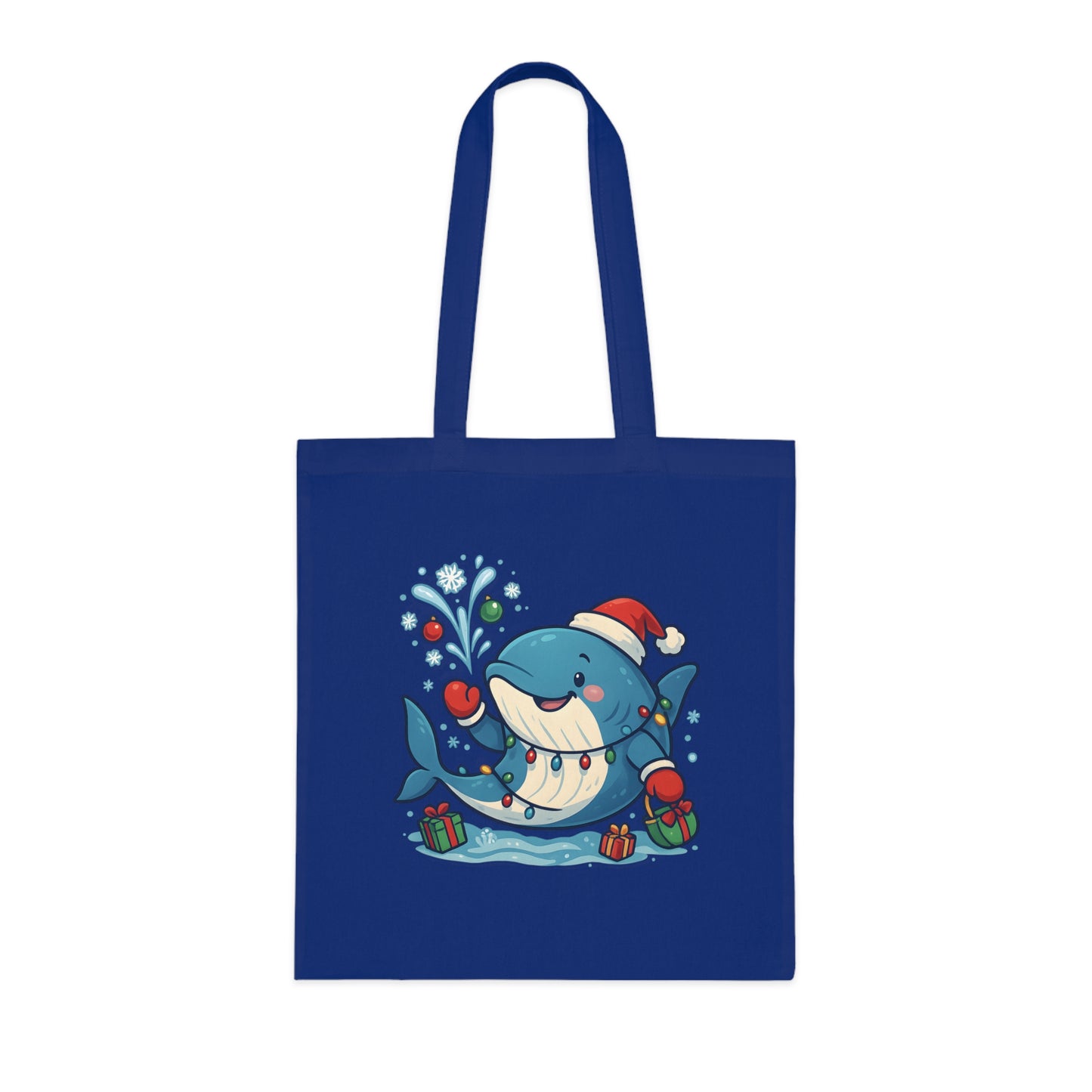 Christmas Whale Tote Bag