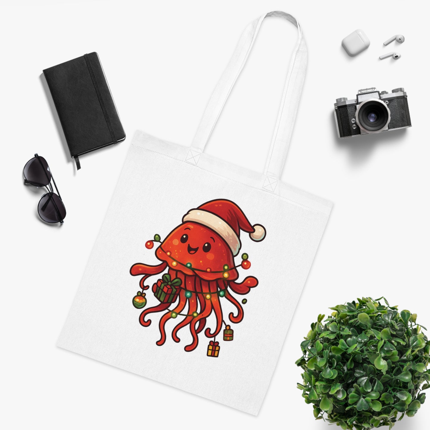 Christmas Jellyfish Tote Bag