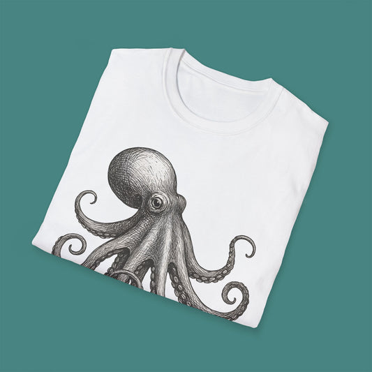 Vintage Etching Octopus Unisex T-Shirt