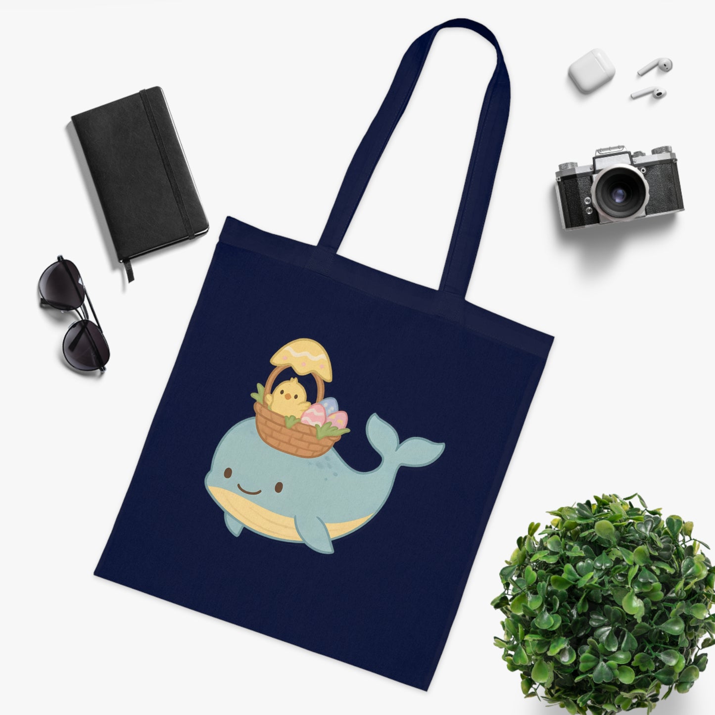 Easter Whale Tote Bag