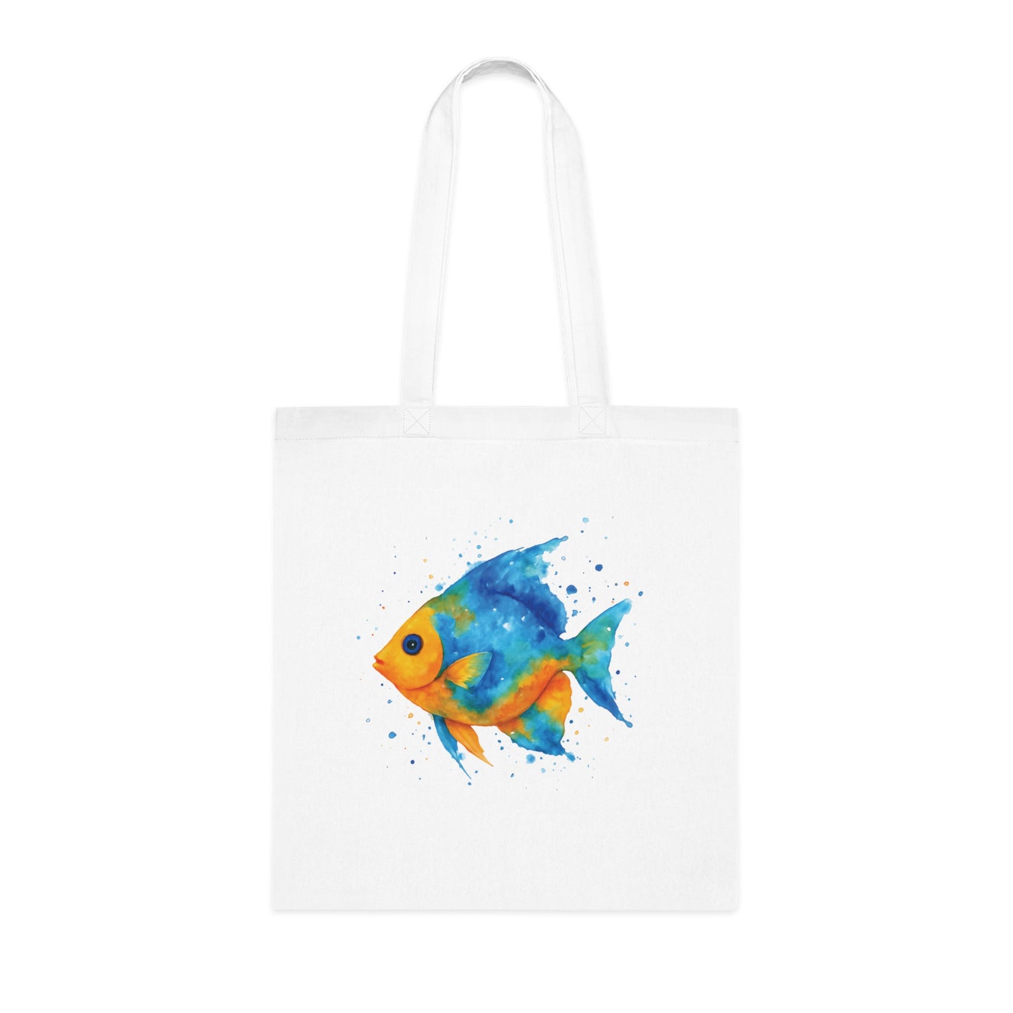 Watercolor Splash Fish Tote Bag