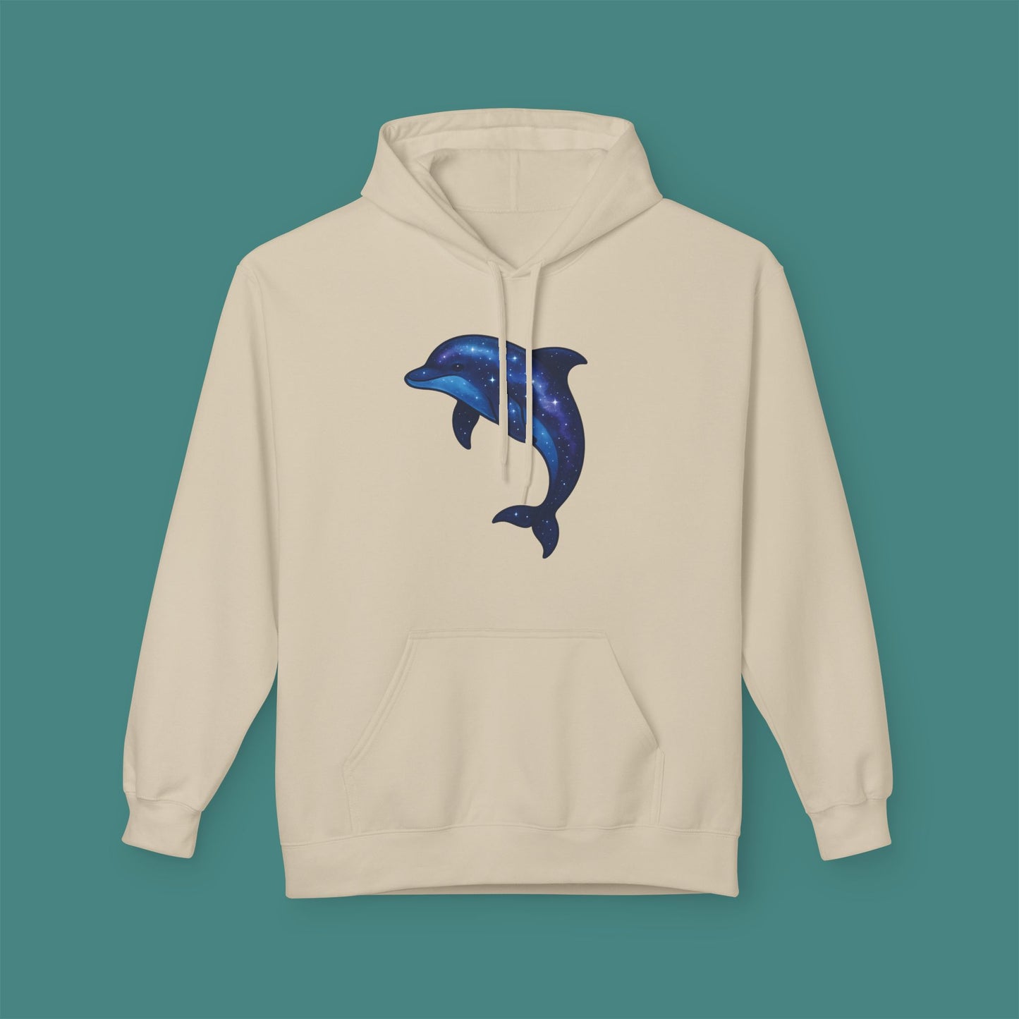 Cosmic Galaxy Dolphin Fleece Unisex Hoodie
