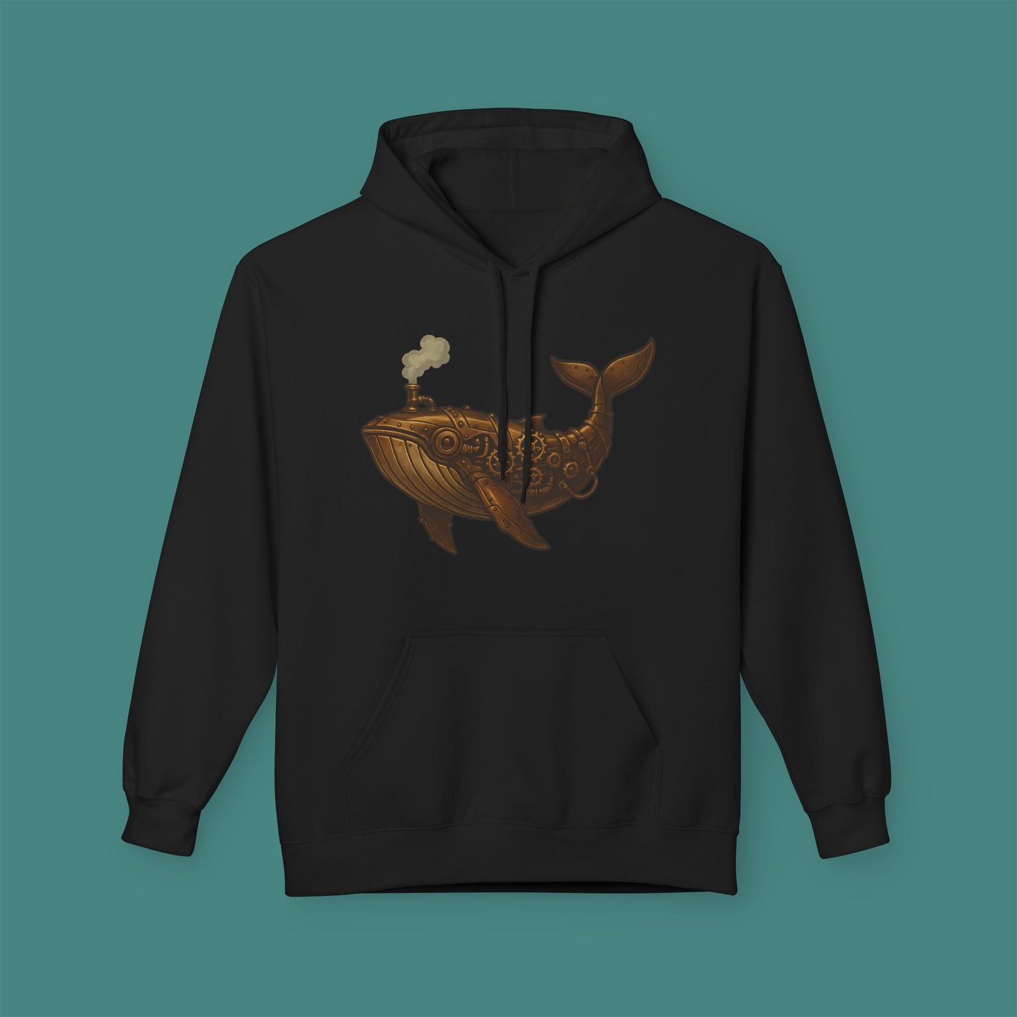Steampunk Mechanical Whale Fleece Unisex Hoodie
