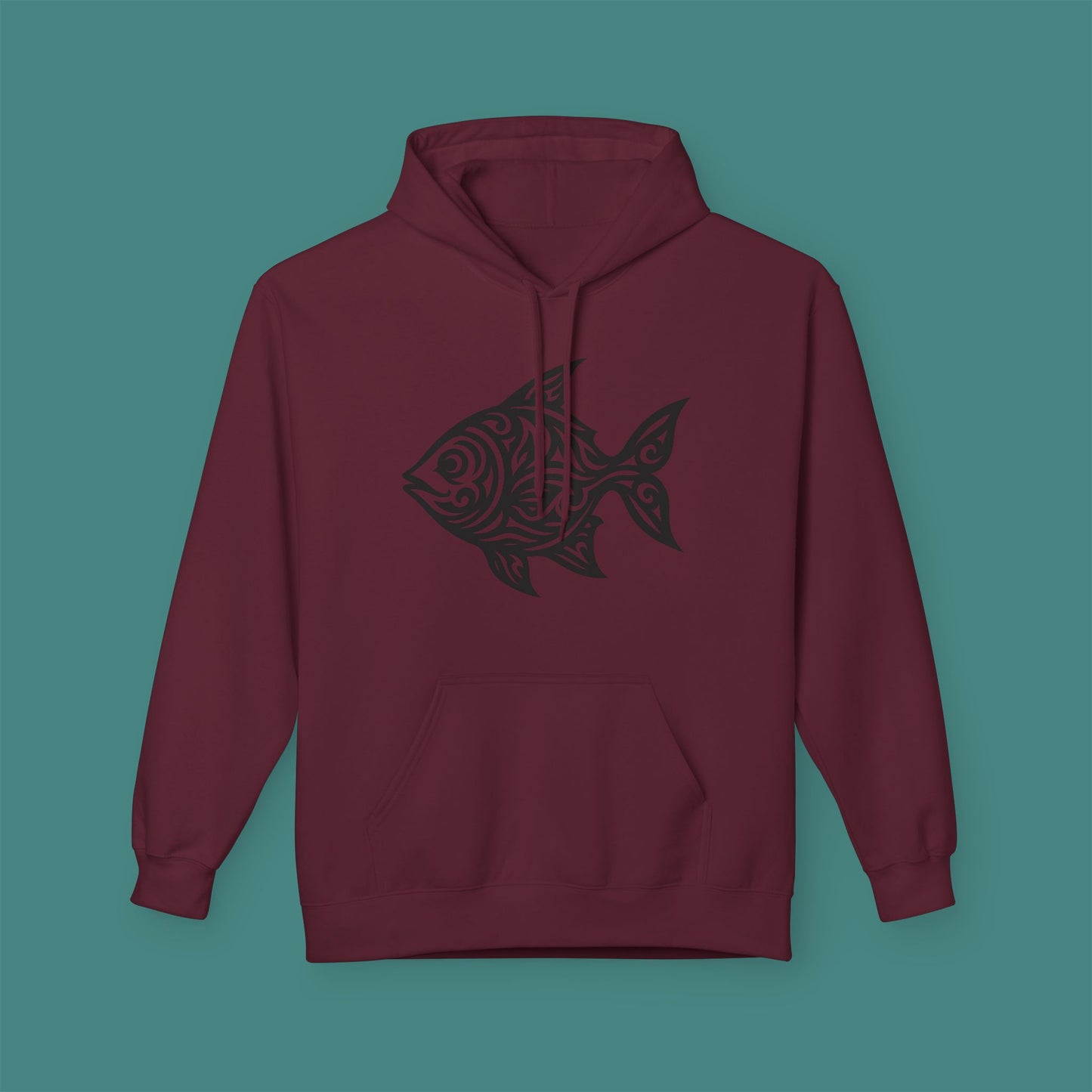 Tribal Tattoo Fish Fleece Unisex Hoodie