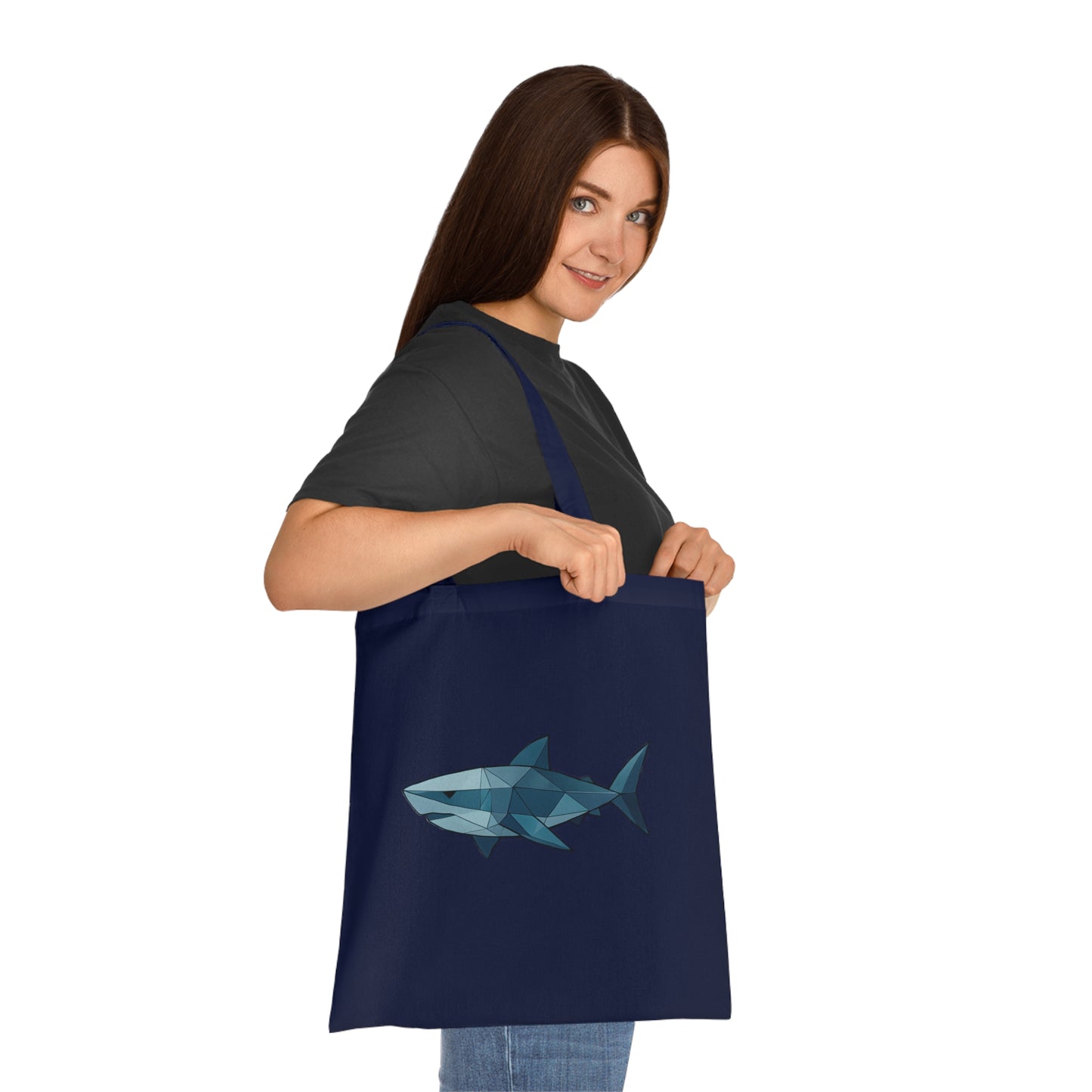 Geometric Polygon Shark Tote Bag