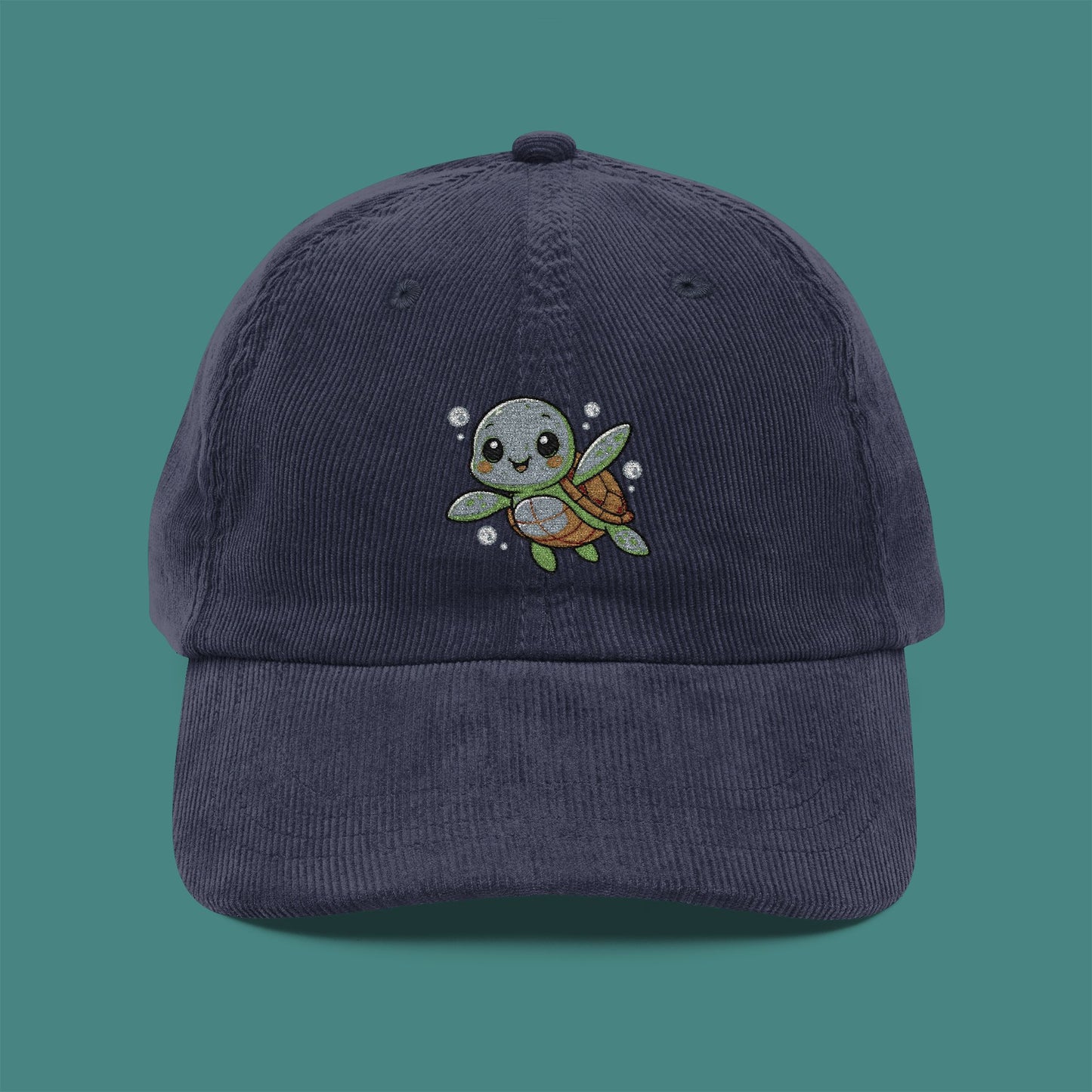 Cartoon Cute Turtle Corduroy Embroidered Cap