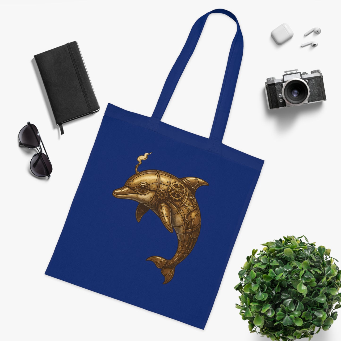 Steampunk Mechanical Dolphin Tote Bag