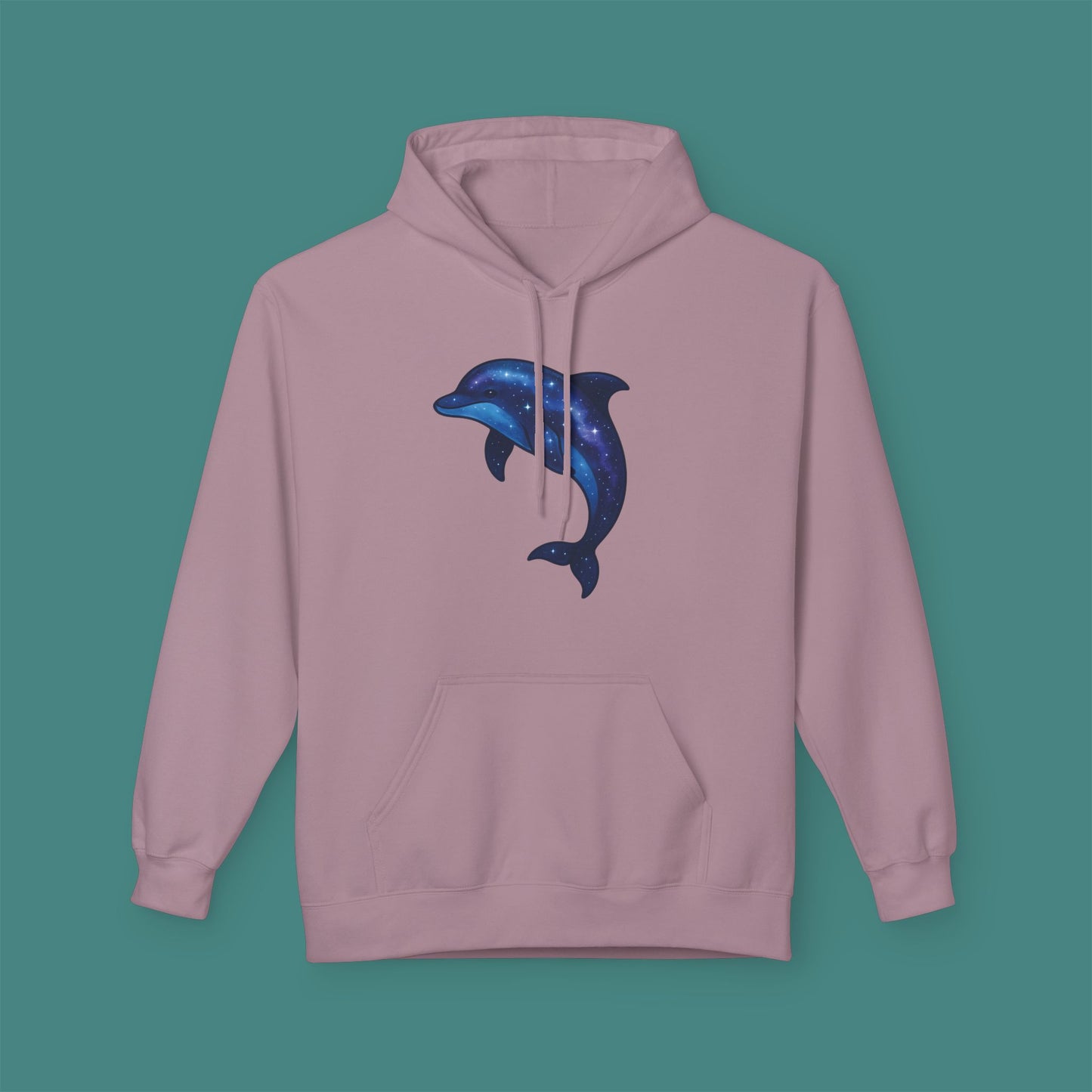 Cosmic Galaxy Dolphin Fleece Unisex Hoodie