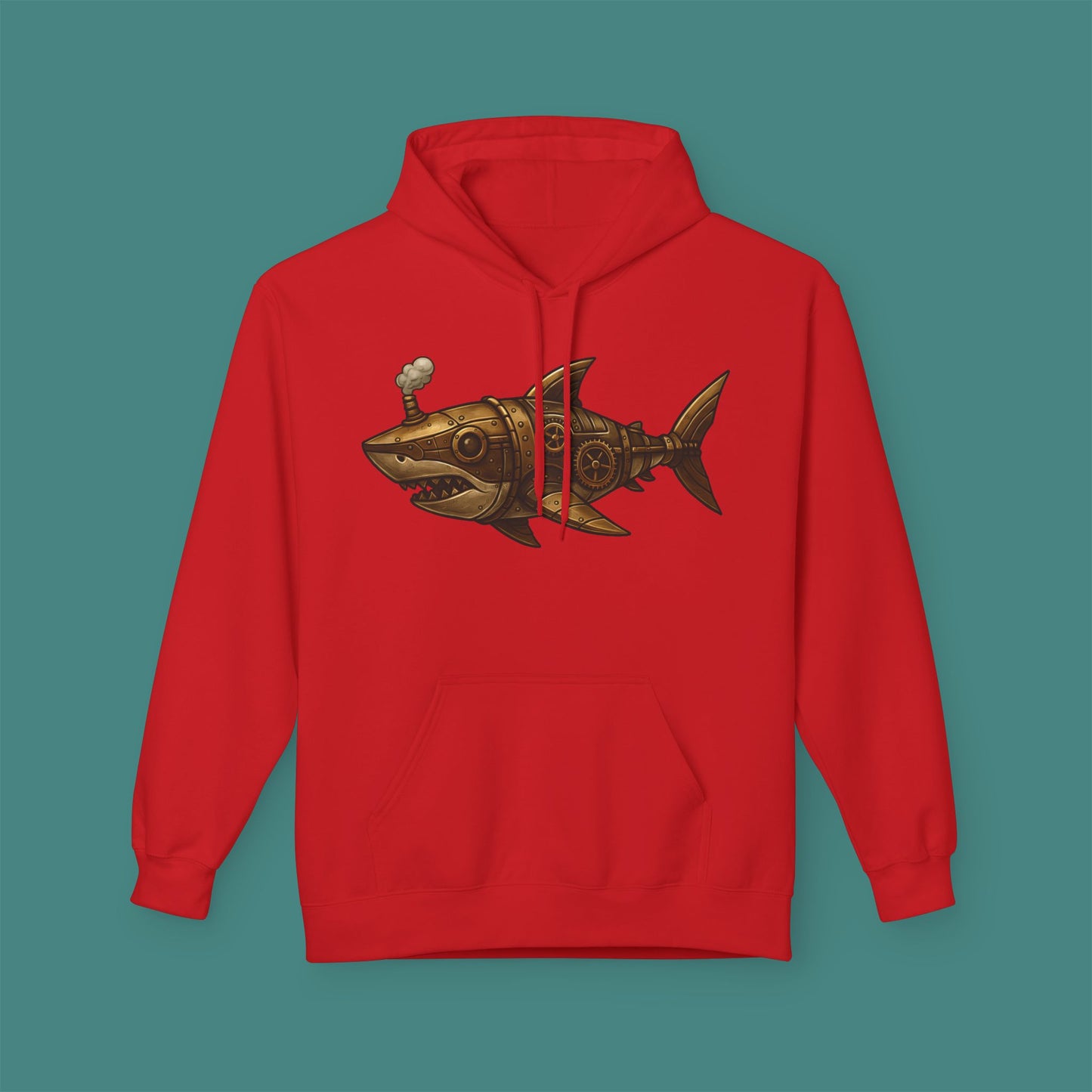 Steampunk Mechanical Shark Fleece Unisex Hoodie