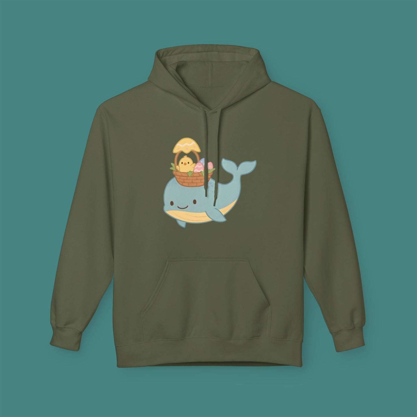 Easter Whale Fleece Unisex Hoodie