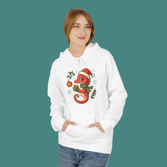 Christmas Seahorse Fleece Unisex Hoodie