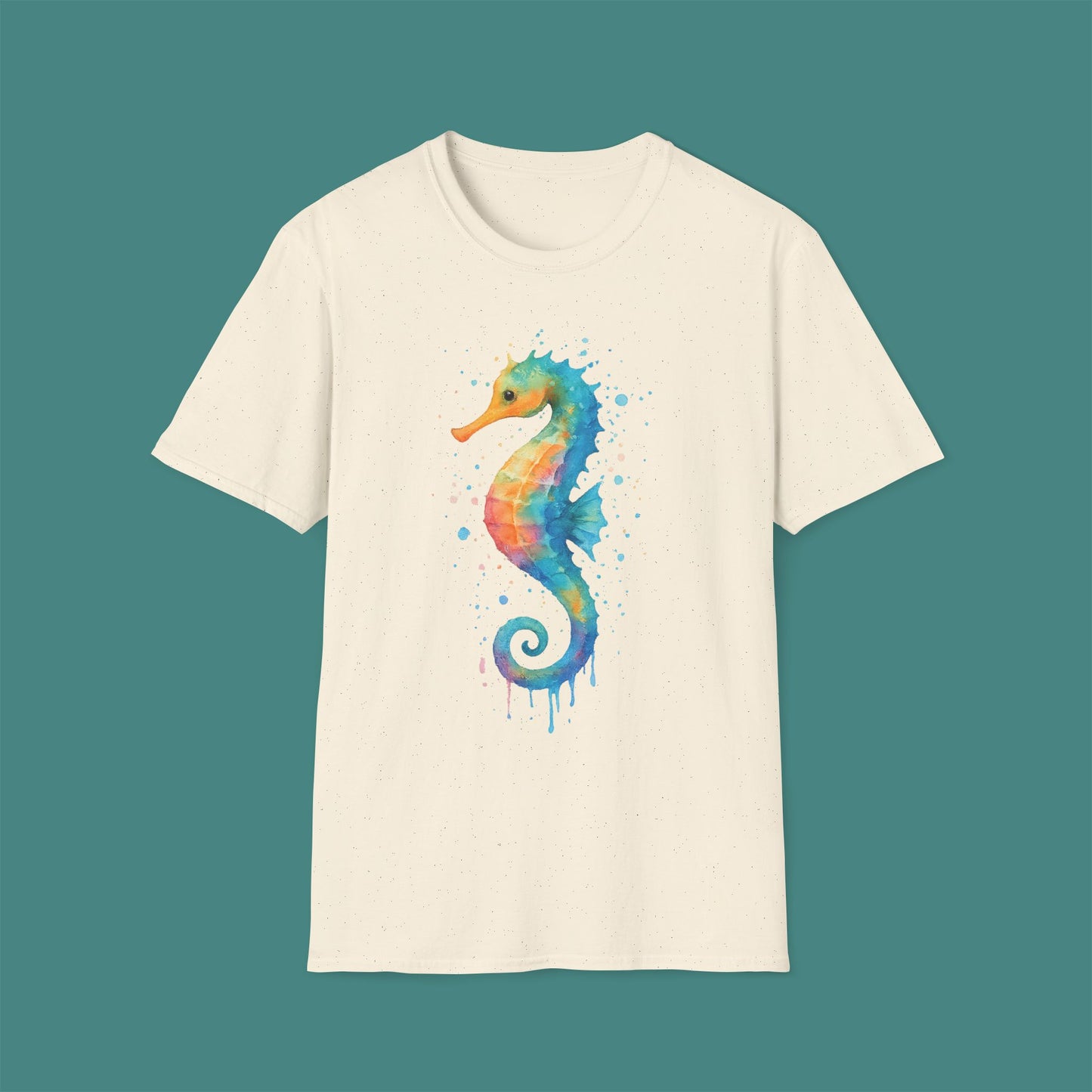 Watercolor Splash Seahorse Unisex T-Shirt