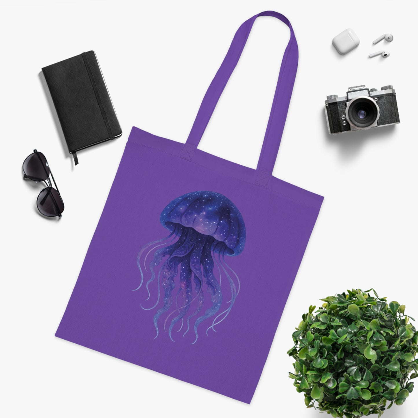 Cosmic Galaxy Jellyfish Tote Bag