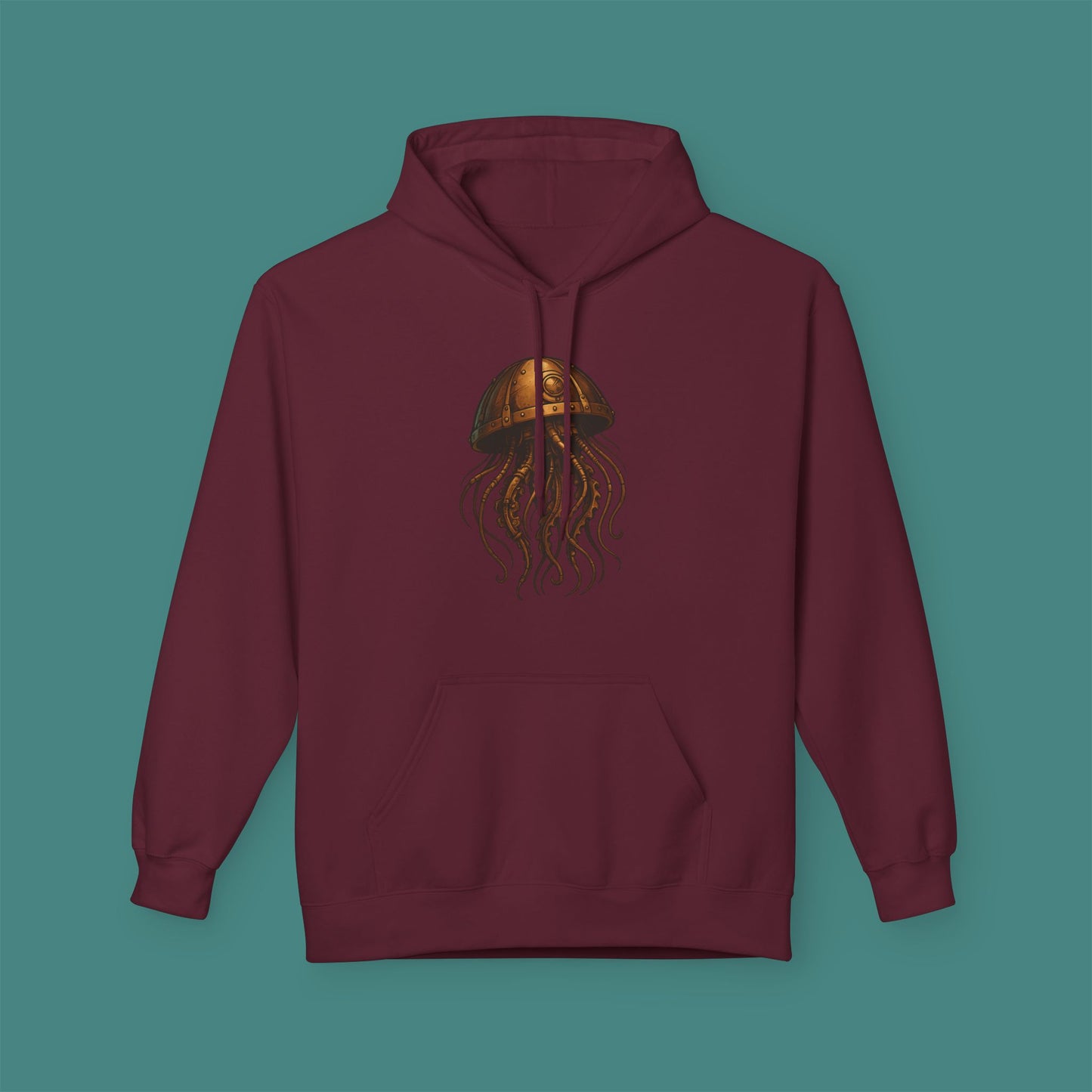 Steampunk Mechanical Jellyfish Fleece Unisex Hoodie