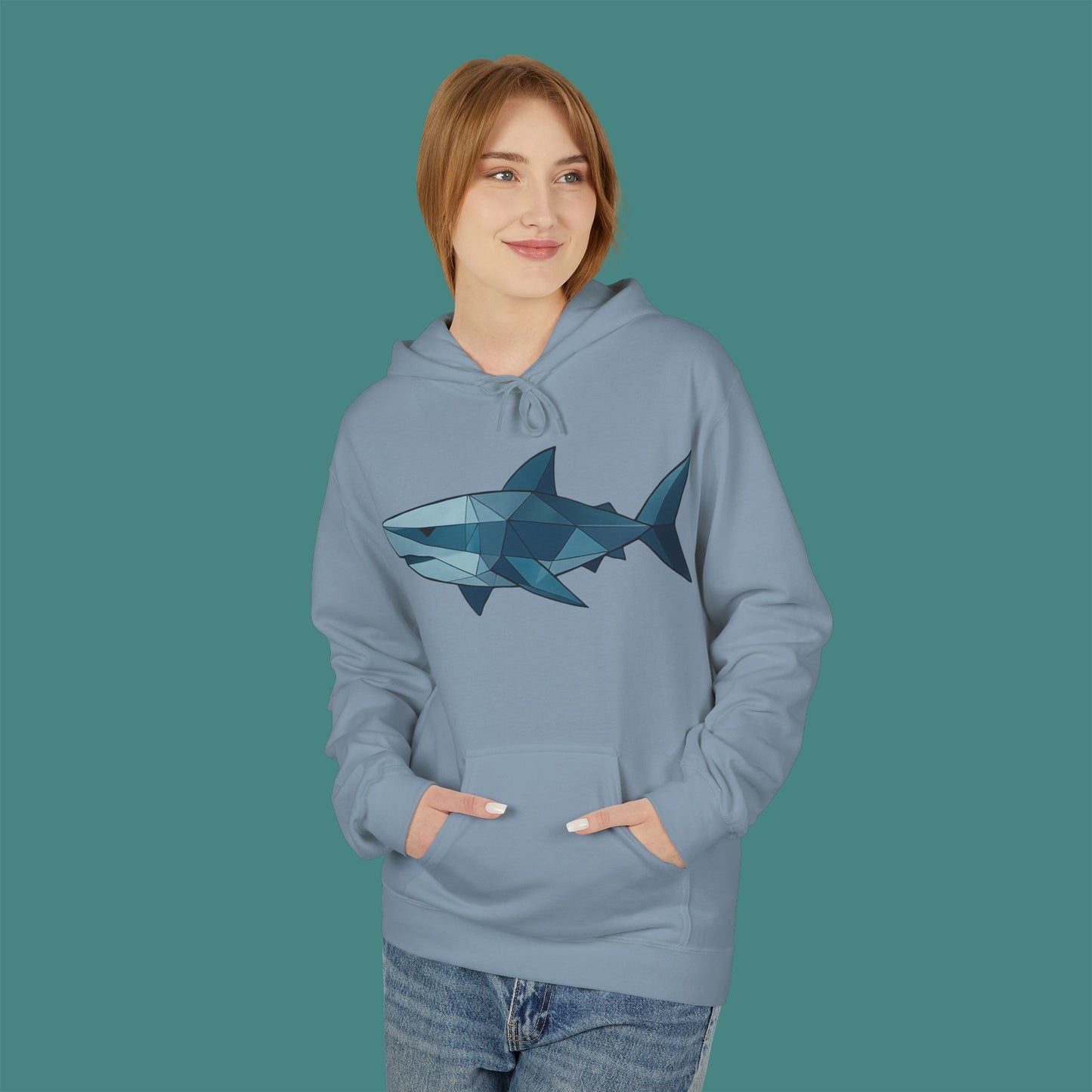 Geometric Polygon Shark Fleece Unisex Hoodie