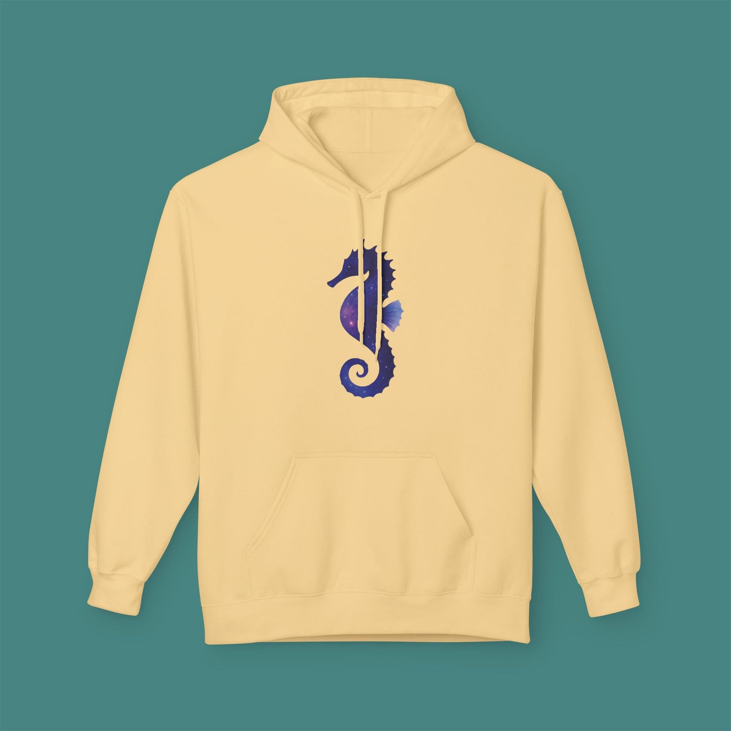 Cosmic Galaxy Seahorse Fleece Unisex Hoodie