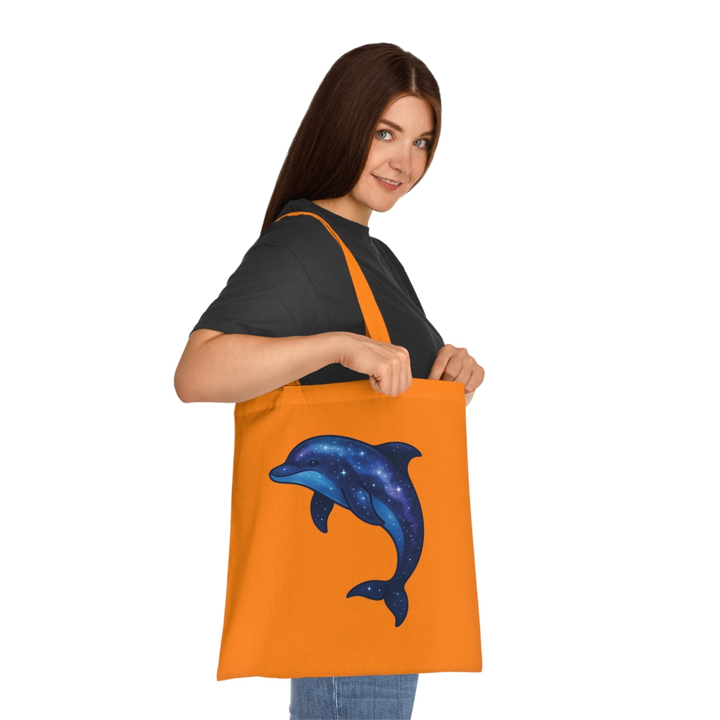 Cosmic Galaxy Dolphin Tote Bag
