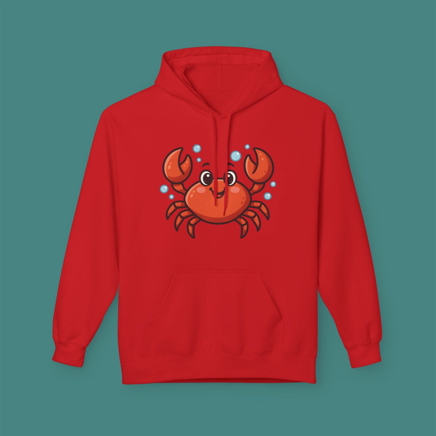 Cartoon Cute Crab Fleece Unisex Hoodie