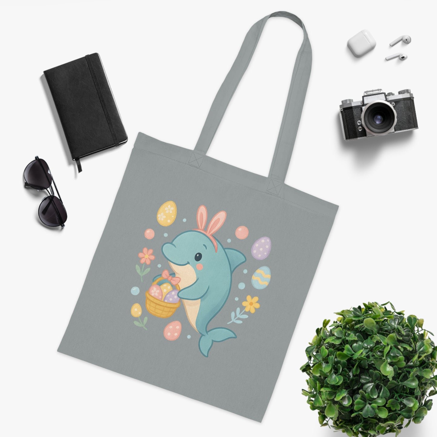Easter Dolphin Tote Bag