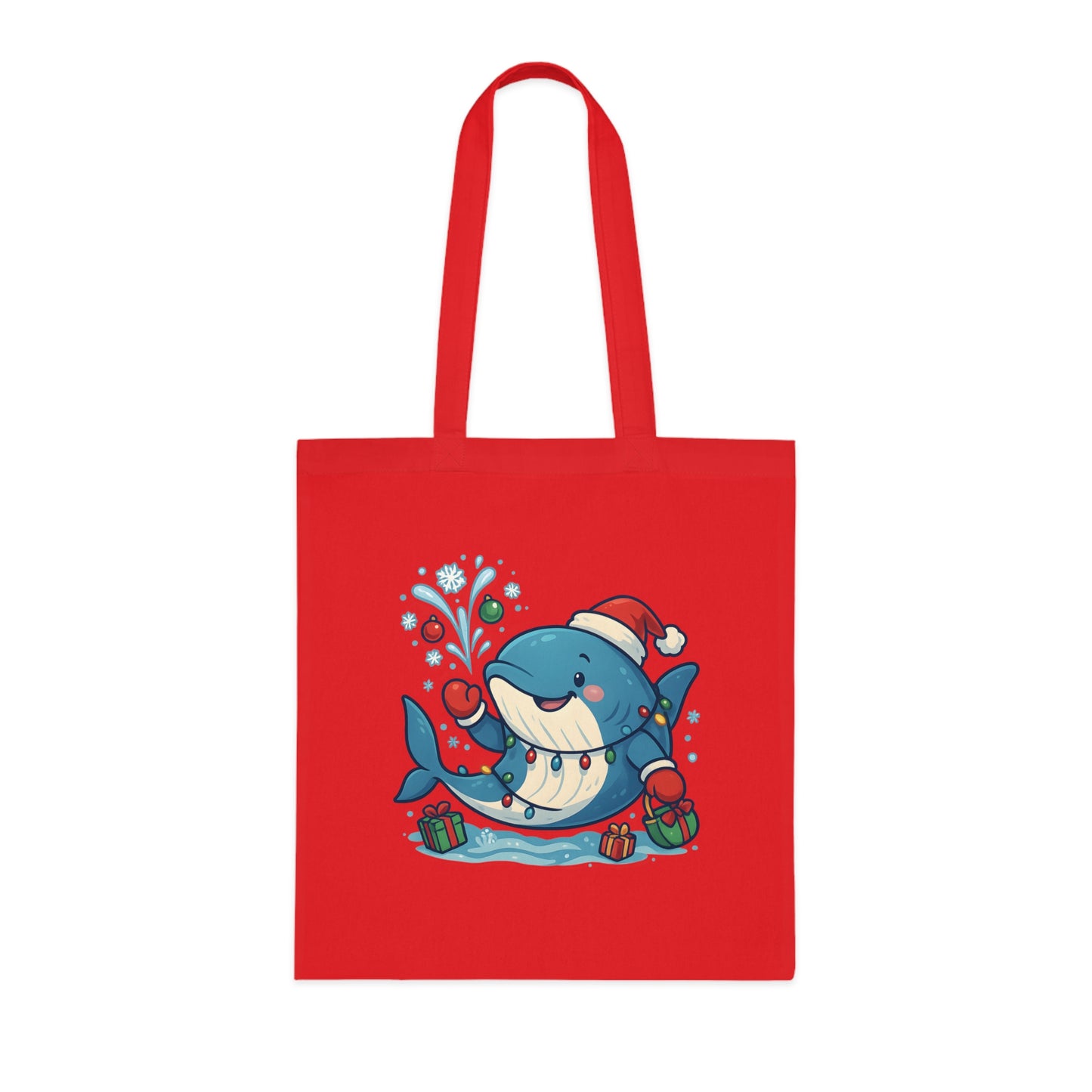 Christmas Whale Tote Bag