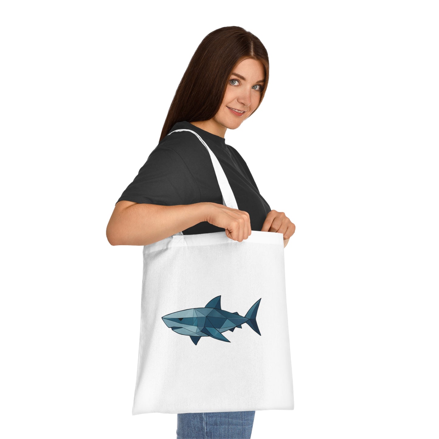 Geometric Polygon Shark Tote Bag