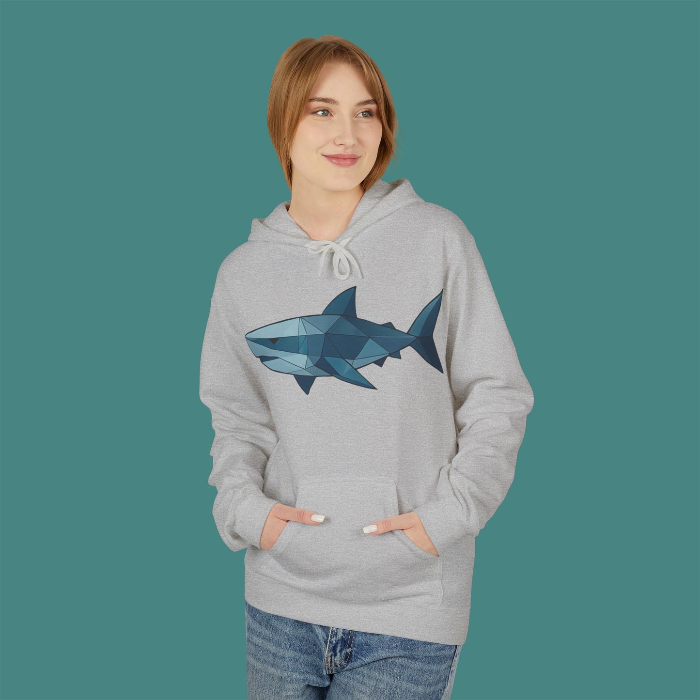 Geometric Polygon Shark Fleece Unisex Hoodie