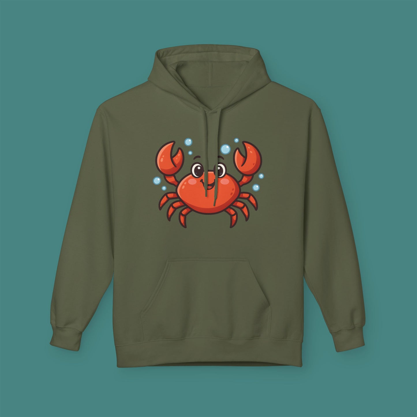 Cartoon Cute Crab Fleece Unisex Hoodie