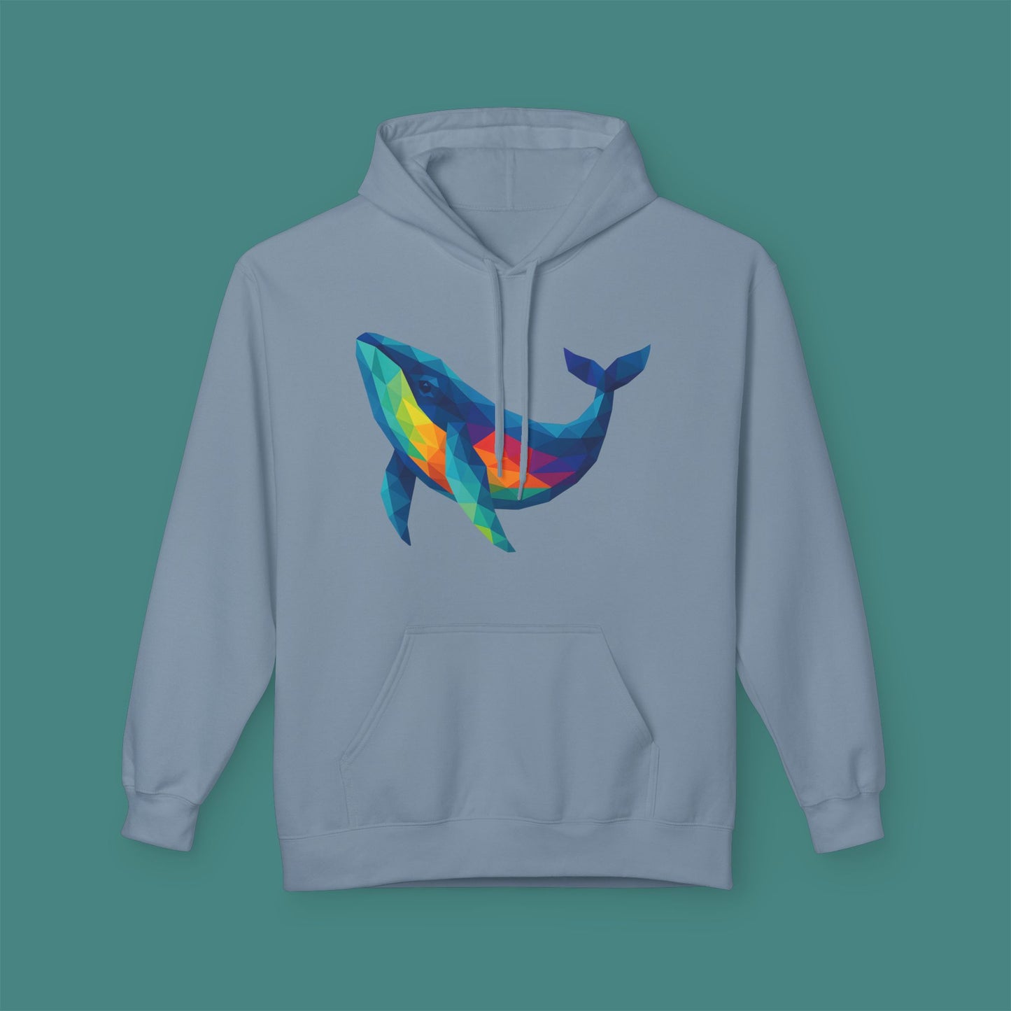 Geometric Polygon Whale Fleece Unisex Hoodie
