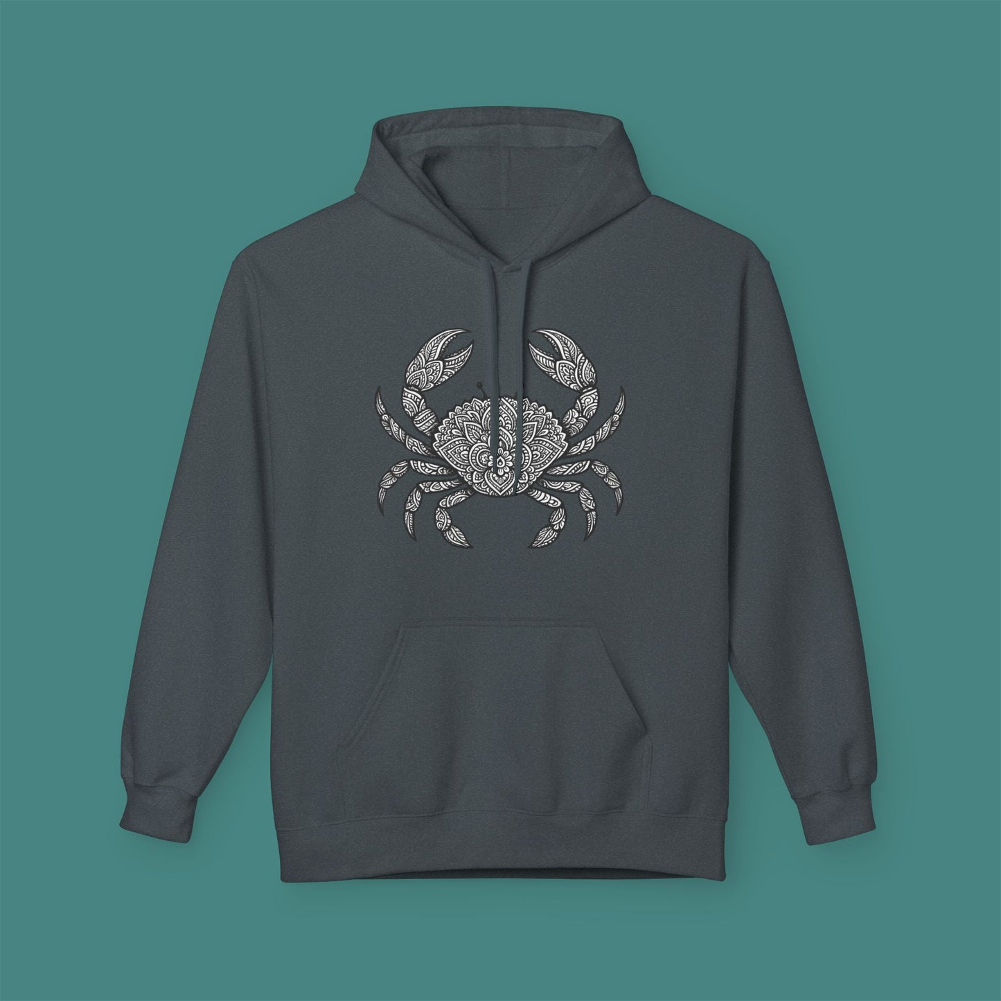 Intricate Mandala Crab Fleece Unisex Hoodie