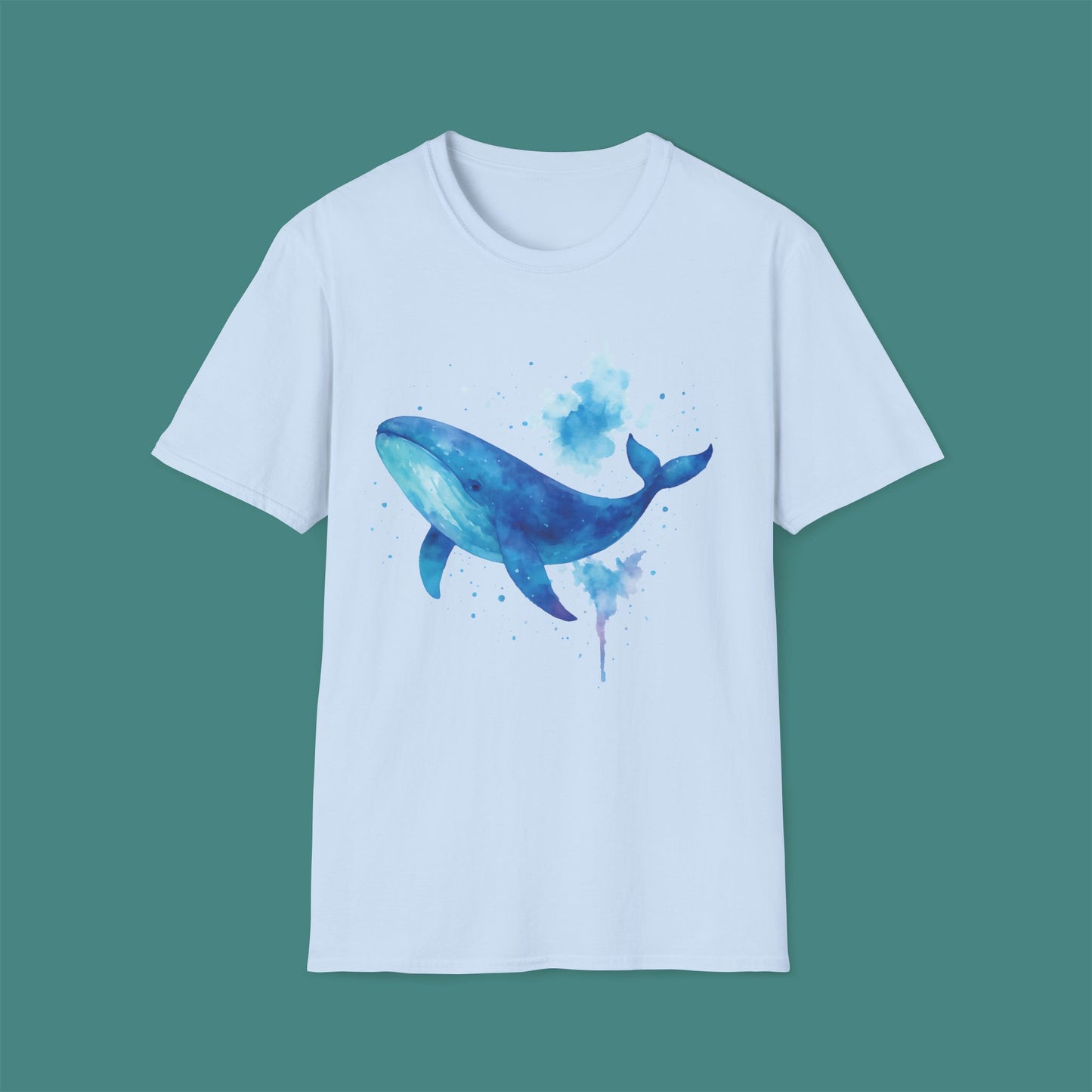 Watercolor Splash Whale Unisex T-Shirt