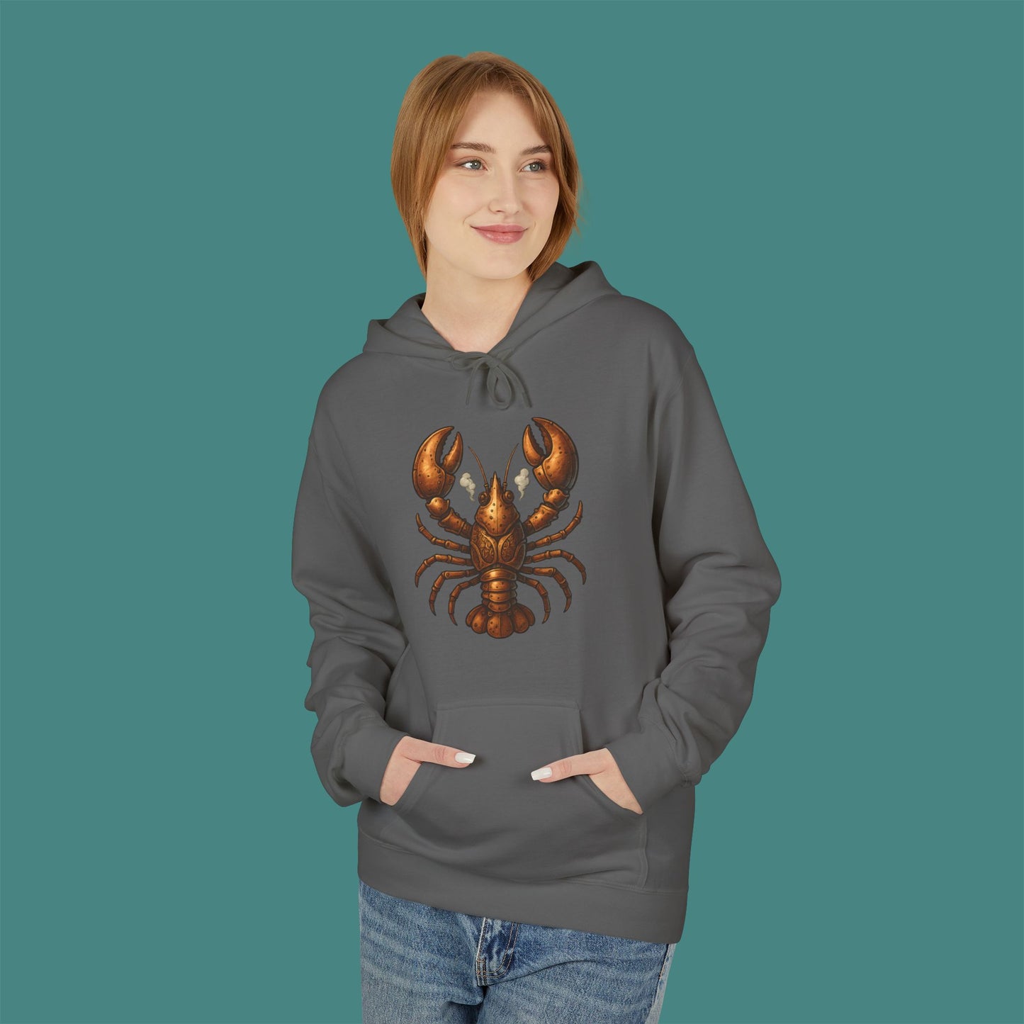 Steampunk Mechanical Lobster Fleece Unisex Hoodie