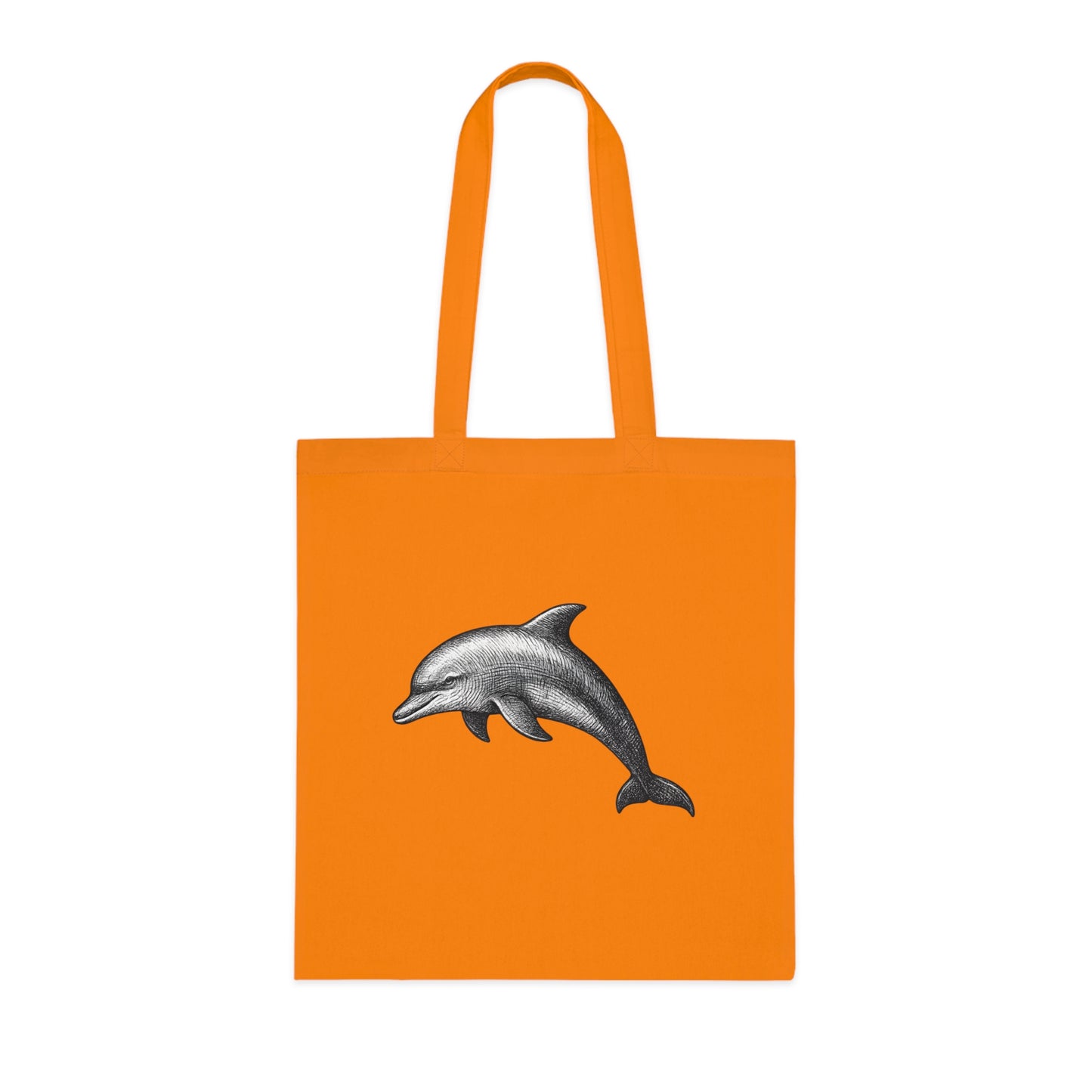 Vintage Etching Dolphin Tote Bag