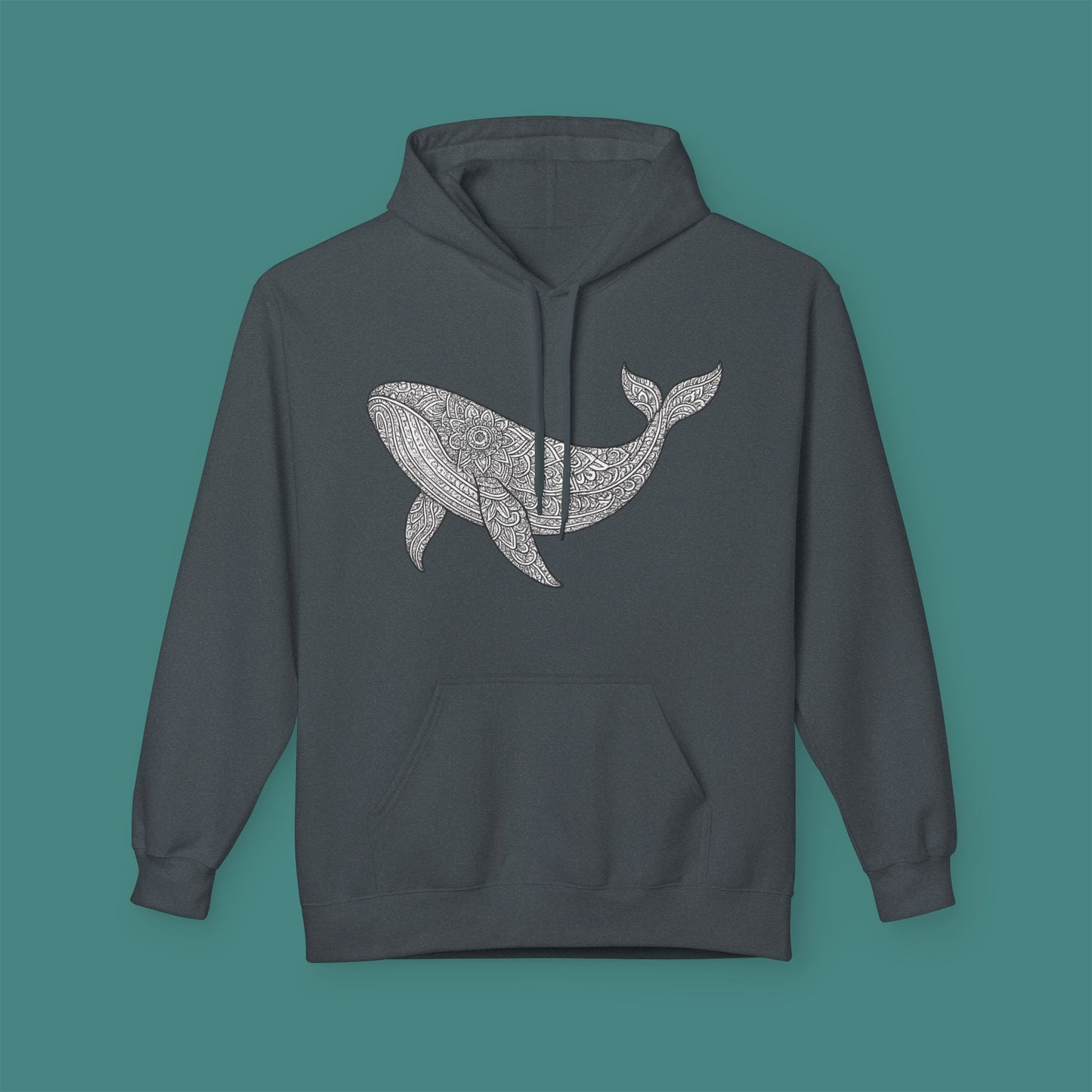 Intricate Mandala Whale Fleece Unisex Hoodie