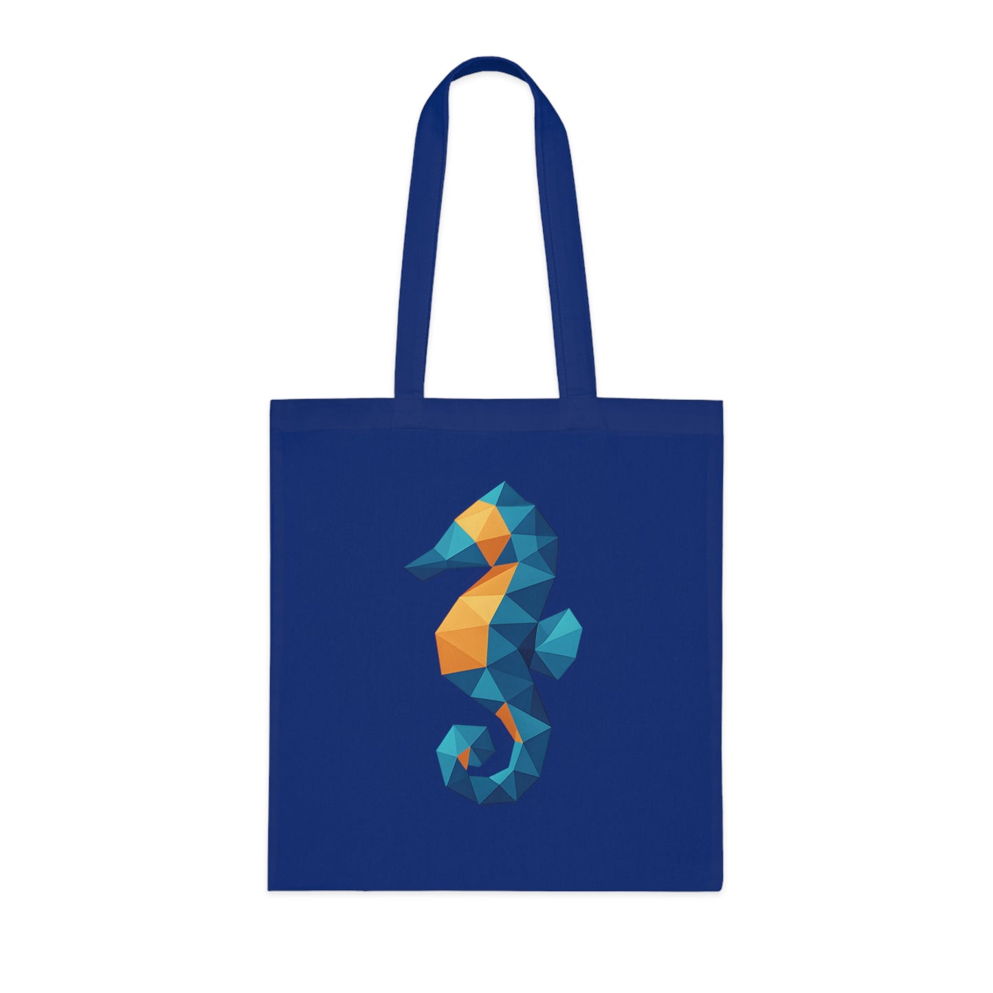 Geometric Polygon Seahorse Tote Bag