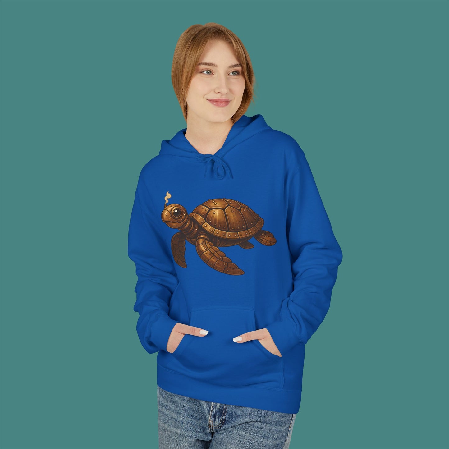 Steampunk Mechanical Turtle Fleece Unisex Hoodie