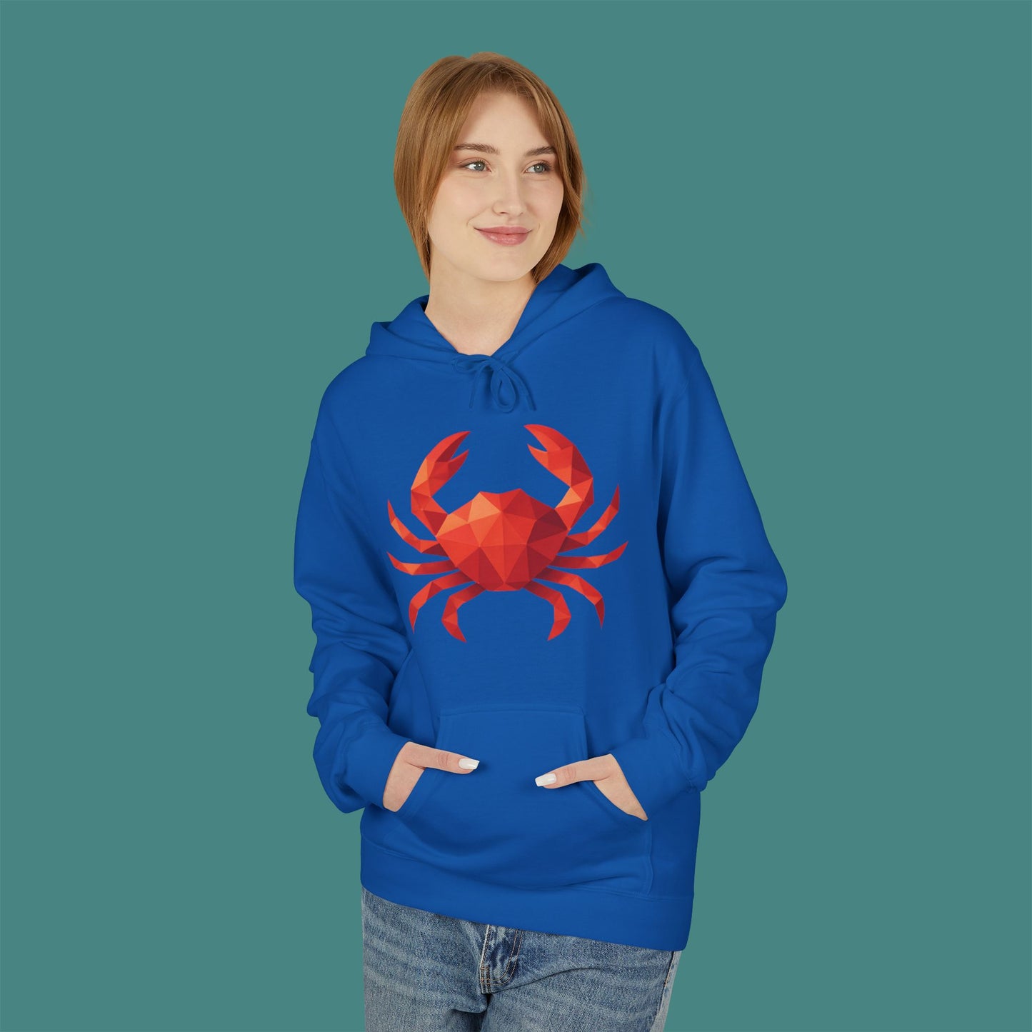 Geometric Polygon Crab Fleece Unisex Hoodie