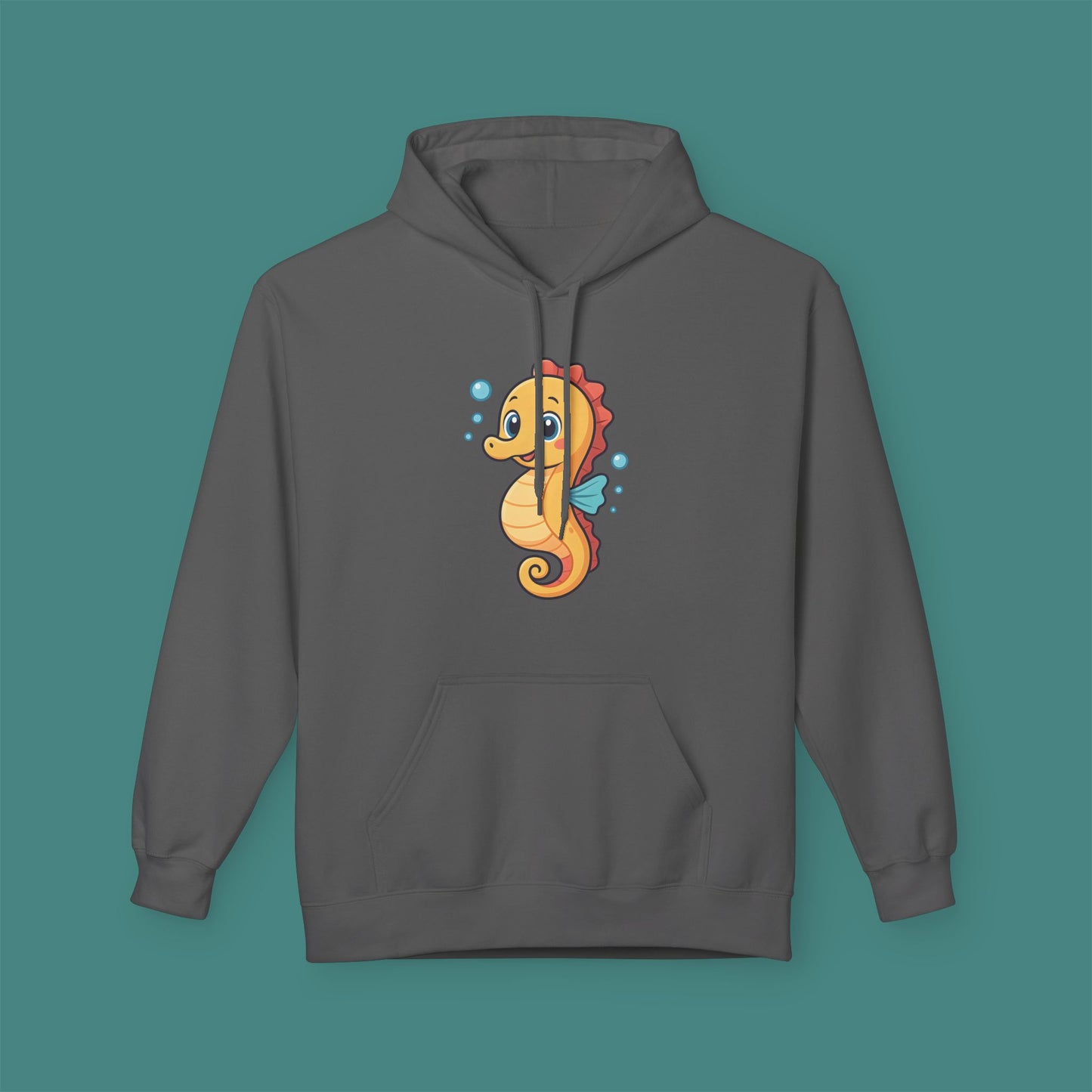 Cartoon Cute Seahorse Fleece Unisex Hoodie