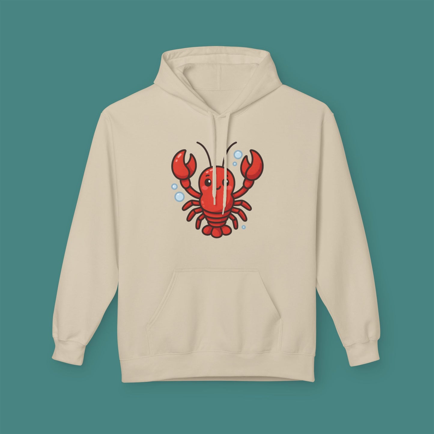 Cartoon Cute Lobster Fleece Unisex Hoodie