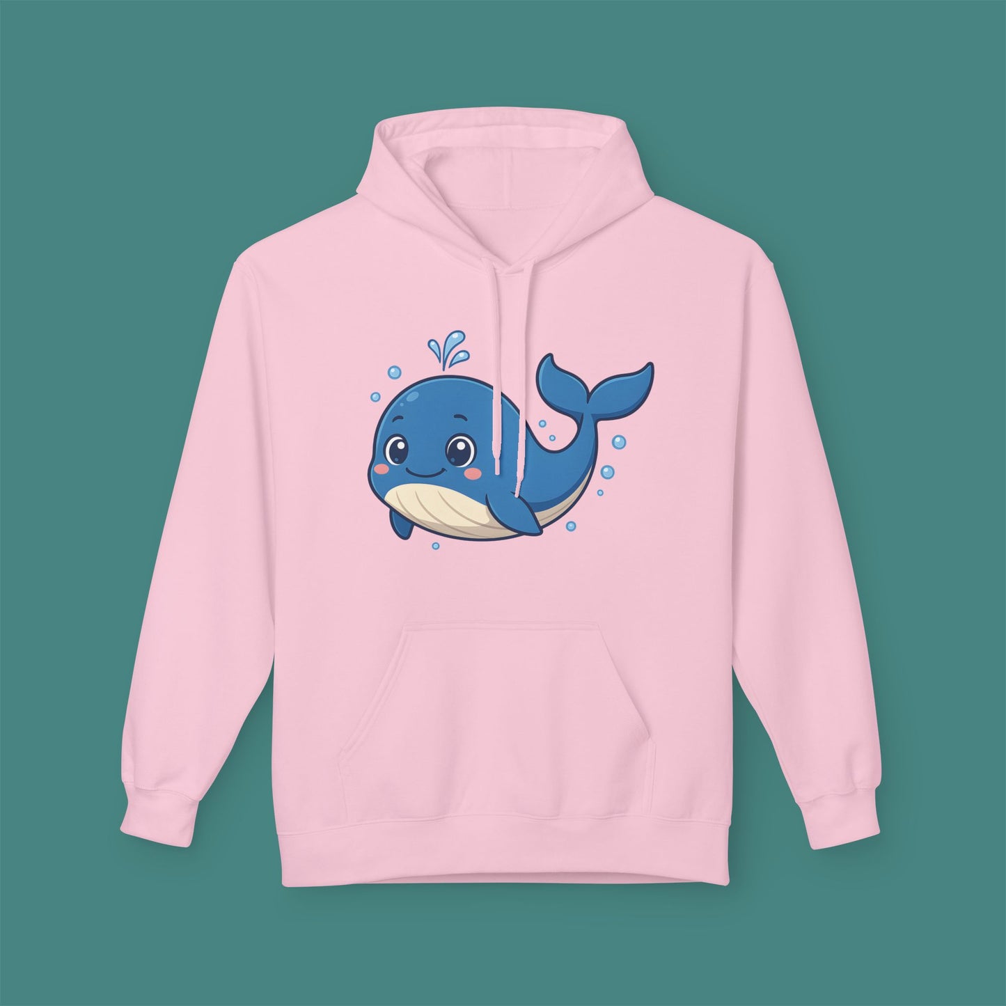 Cartoon Cute Whale Fleece Unisex Hoodie