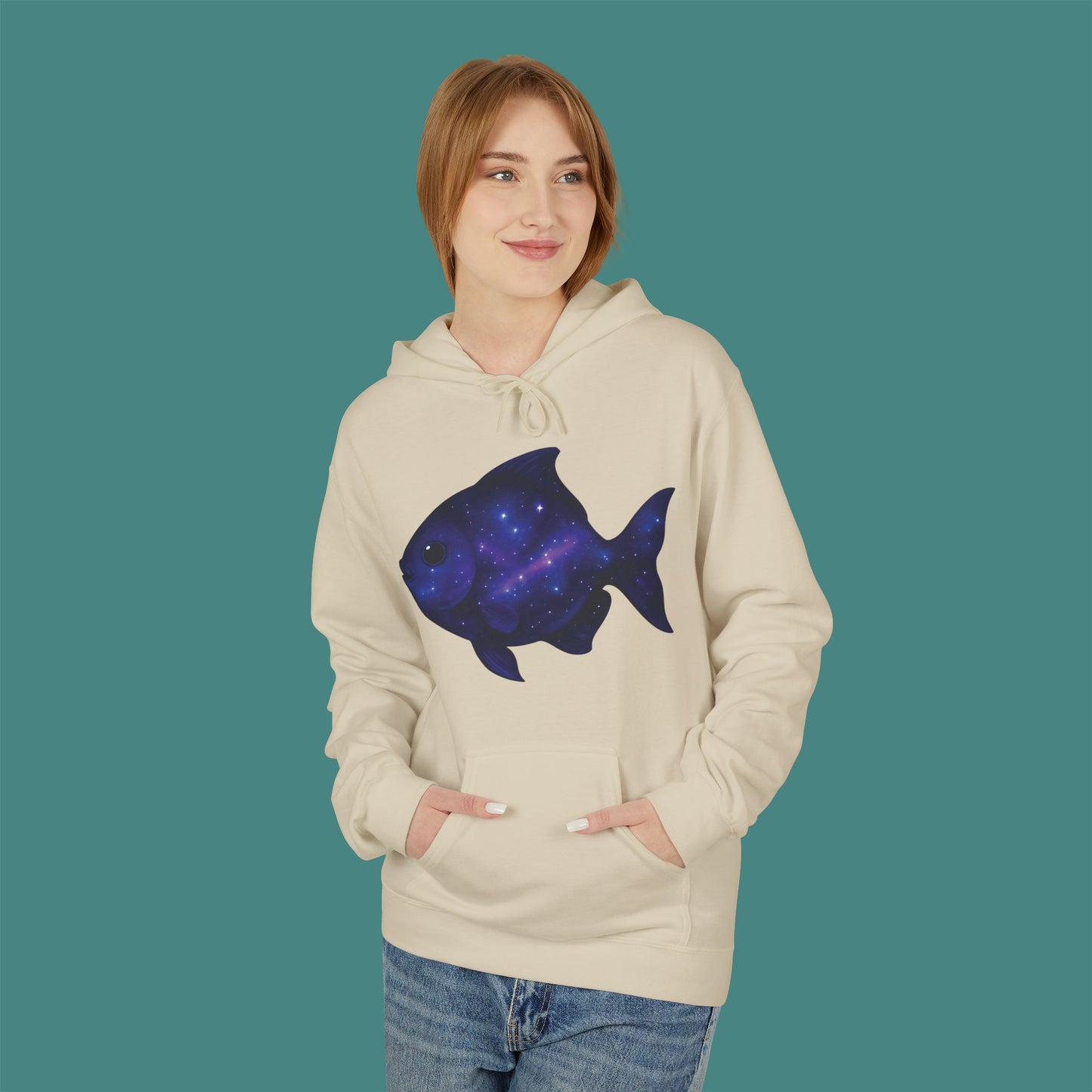 Cosmic Galaxy Fish Fleece Unisex Hoodie